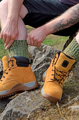 Miniatura 4 de 1 paquete de calcetines gruesos y cálidos para exteriores, acolchados, 100% lana, senderismo y senderismo