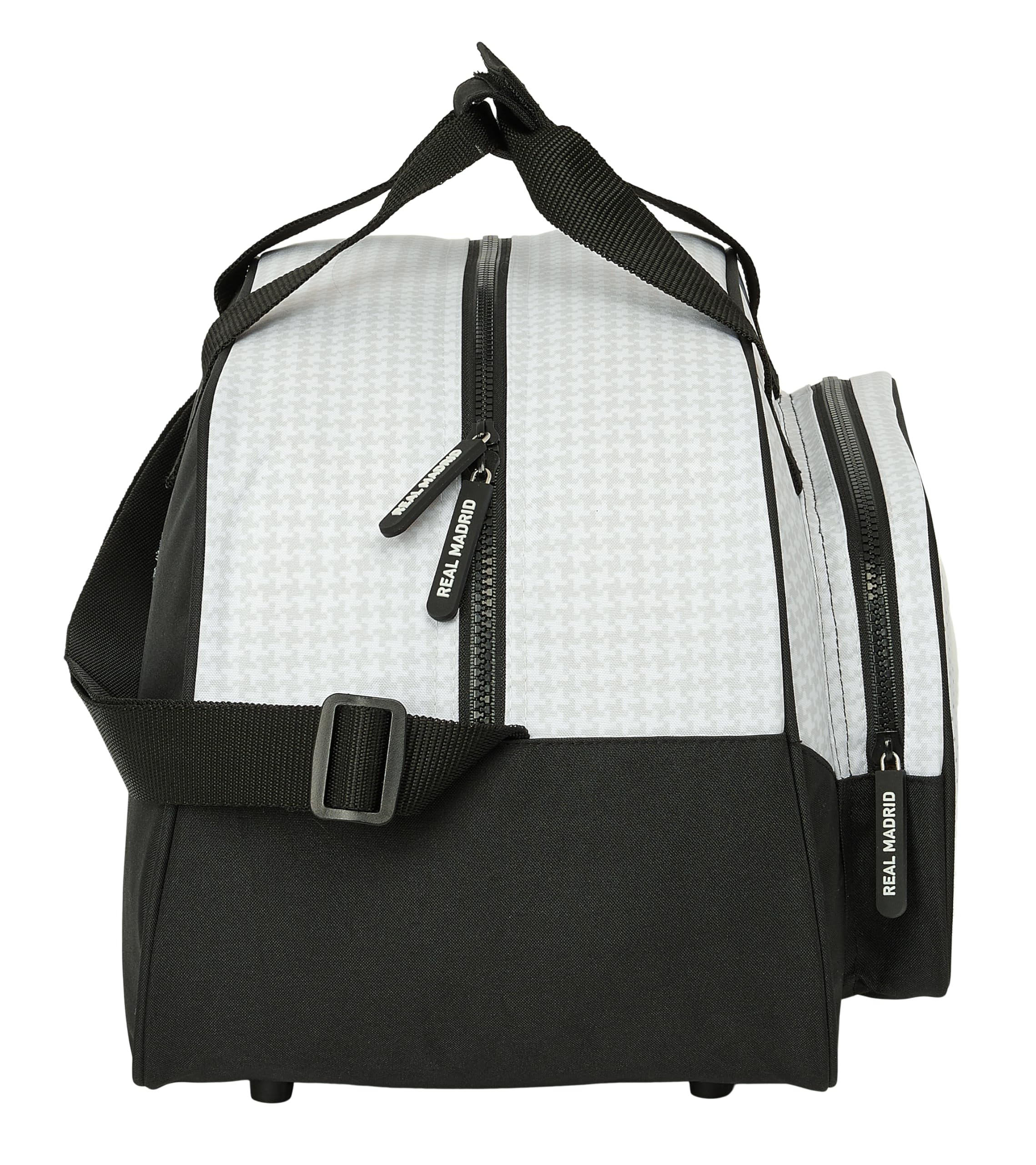 SAFTA Real Madrid 1ª EQUIPACIÓN 24/25 - Bolsa de Deporte, Mochila, Ideal para Niños de Diferentes Edades, Cómoda y Versátil, Calidad y Resistencia, 40x23x24 cm, Color Blanco/Gris