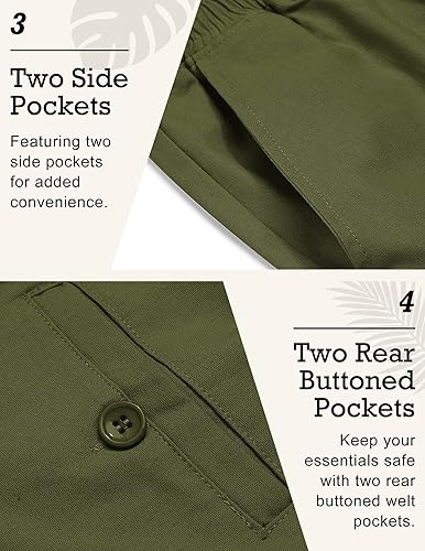 Miniatura 5 de COOFANDY Men's Linen Pants Casual Beach Summer Pant Elastic Waist Drawstring Lightweight Trousers