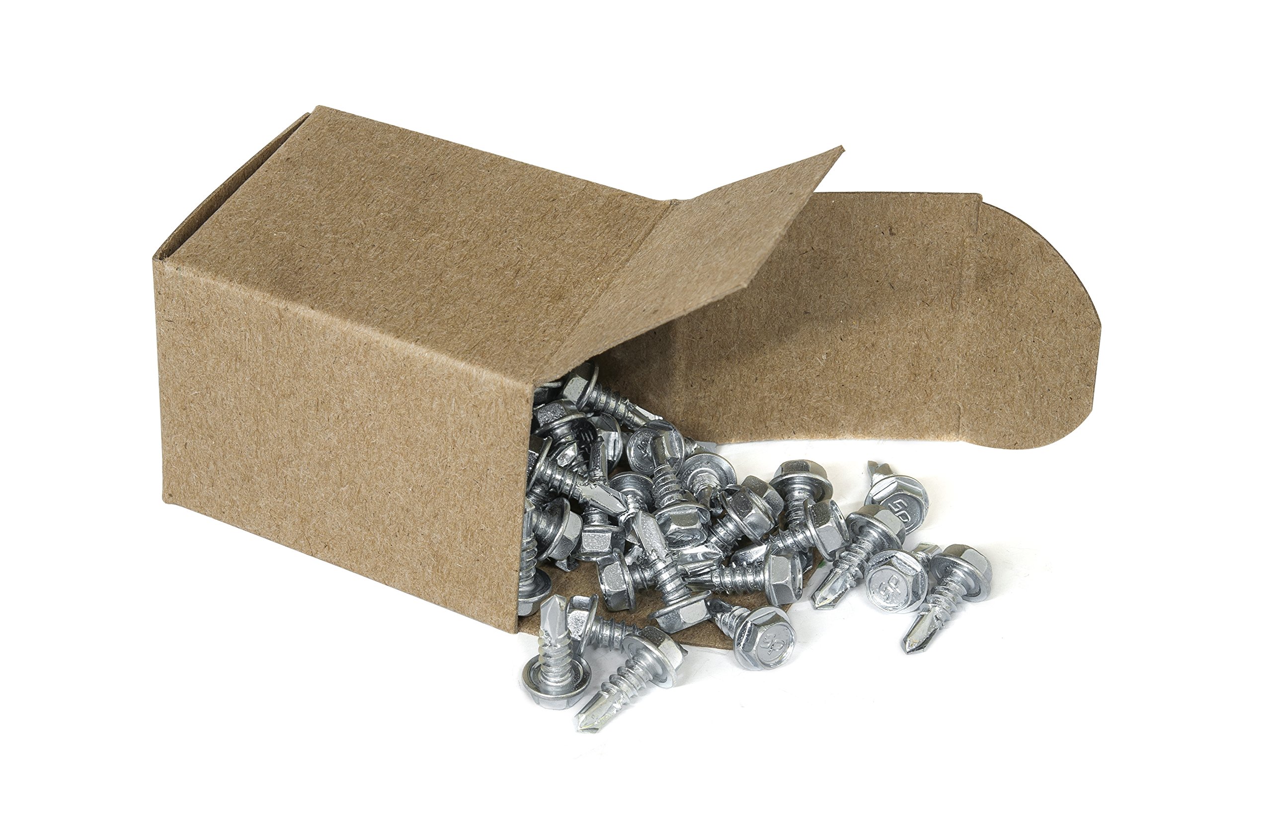 Sheet Metal Screws #8 Hex Self-Drilling - 100 Pack -4