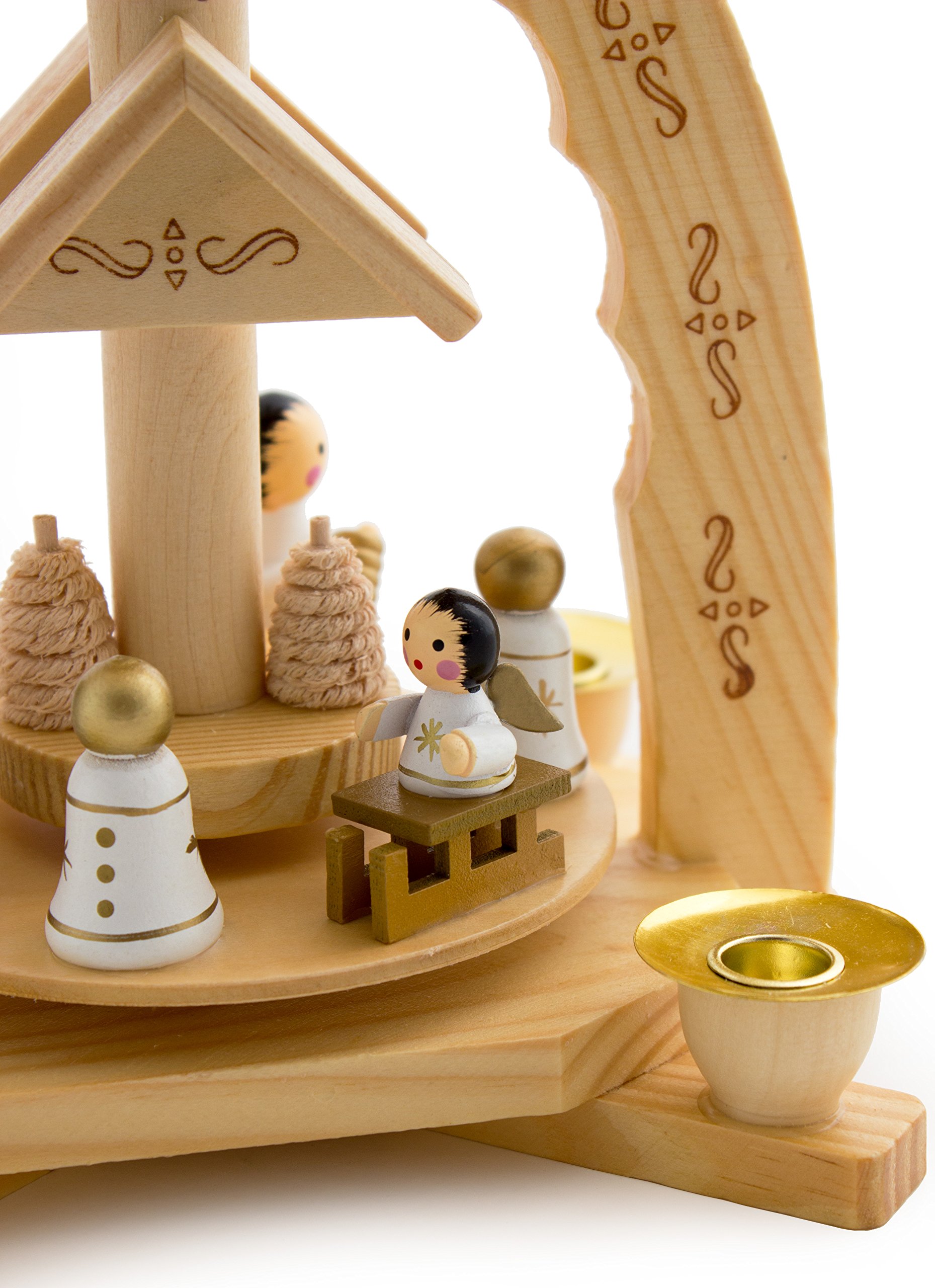 BRUBAKER Weihnachtspyramide aus Holz - Engel - 30 cm Hoch
