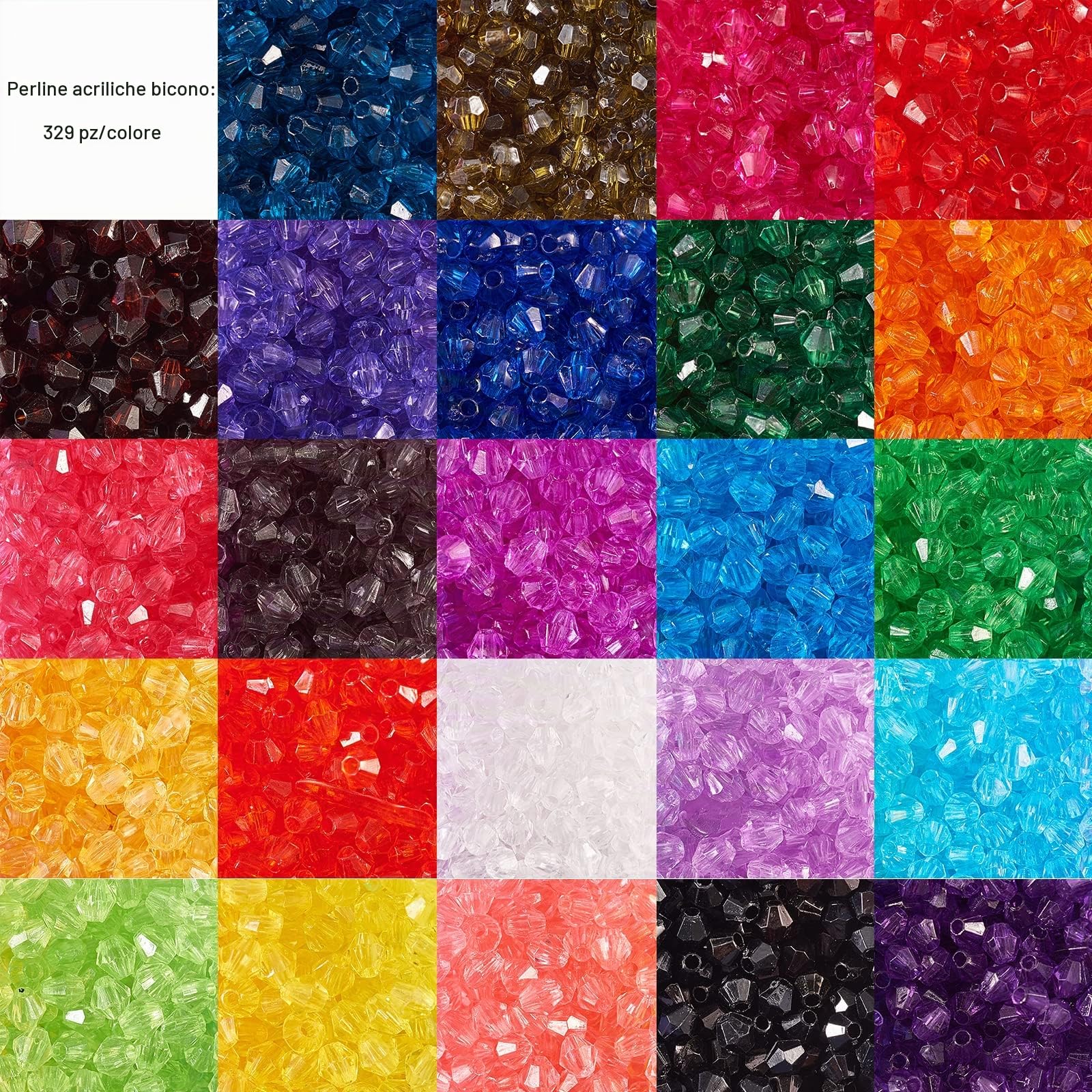 LEGENTLISUR 7896 Pezzi Perline per Braccialetti Sfaccettato Perline Colorate Set di Braccialetti per Creare Gioielli Fai Da Te Perline Gioielli Fai Da Te Artigianato 4 mm