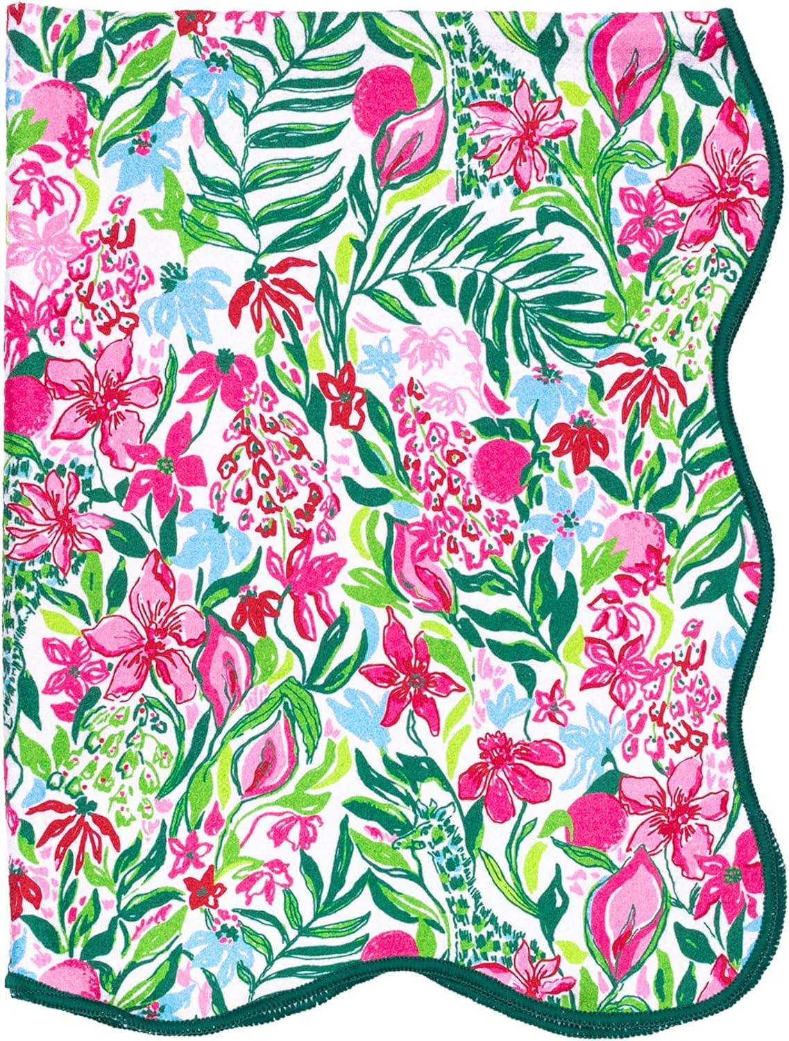 Lilly Pulitzer Microfiber Tea Towel Set of 2, Decorative Cloth with Hanging Loop and Scalloped Edge (Feeling Poppy/Glowing Gardens)