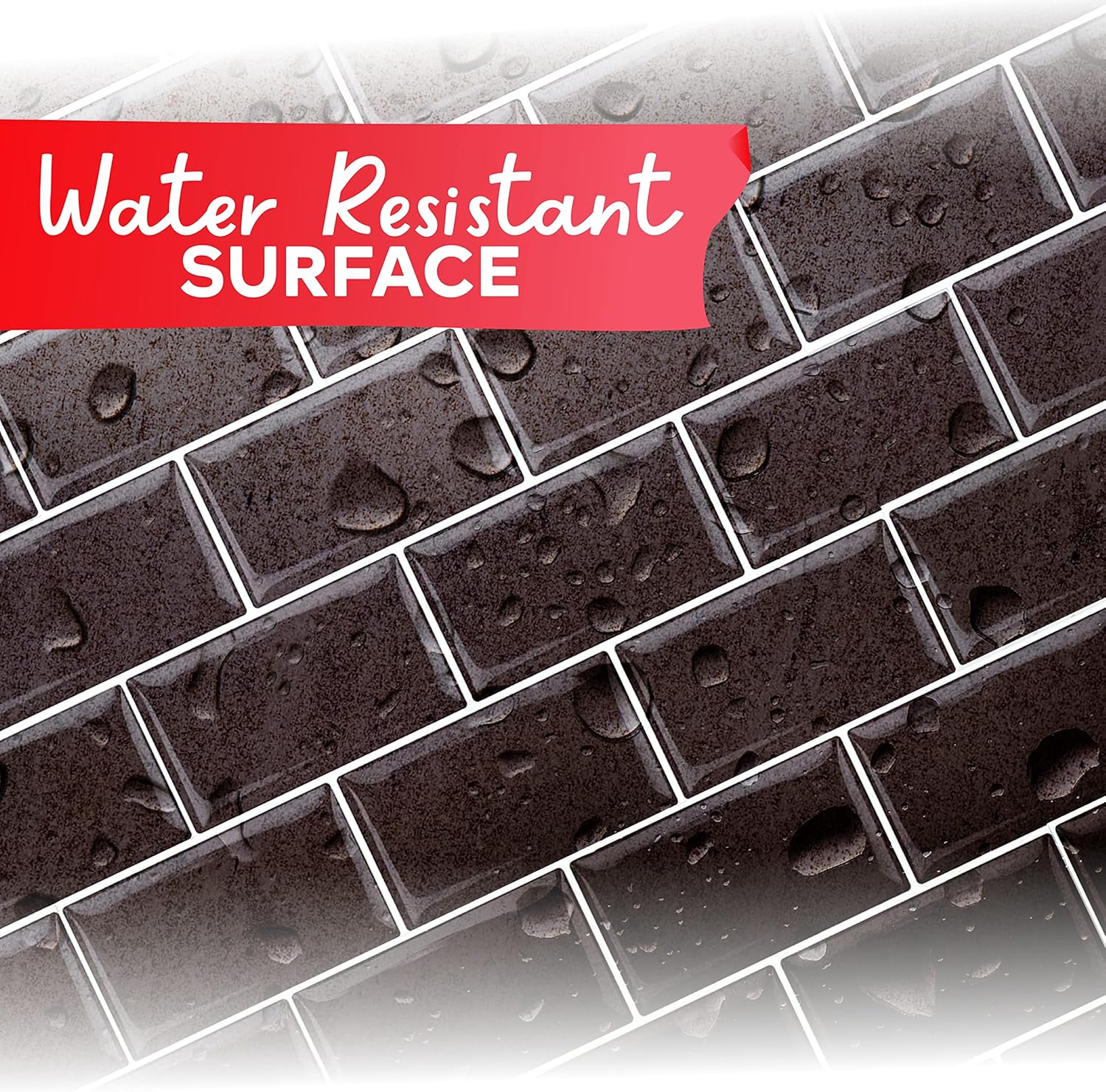 XFasten Backsplash Tile for Kitchen Brown 10pcs 12” x 12” with Mini Cutter Subway Tile Peel and Stick Backsplash, Waterproof and Oil Resistant for Bathroom, Kitchen and Outdoor Walls