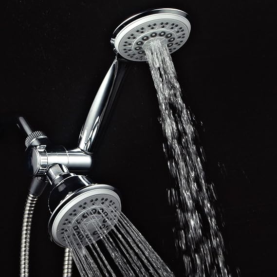 PowerSpa 30-setting 3 Way Luxury G-Style Gray-Face Shower-Head Combo
