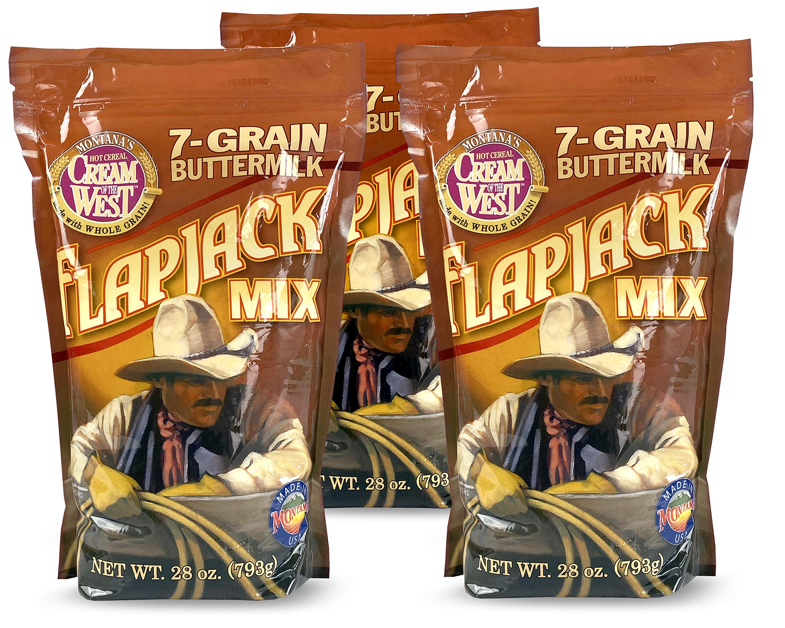 Cream of the West 7-Grain Buttermilk Flapjack Mix, 28-ounce package, pack of 3
