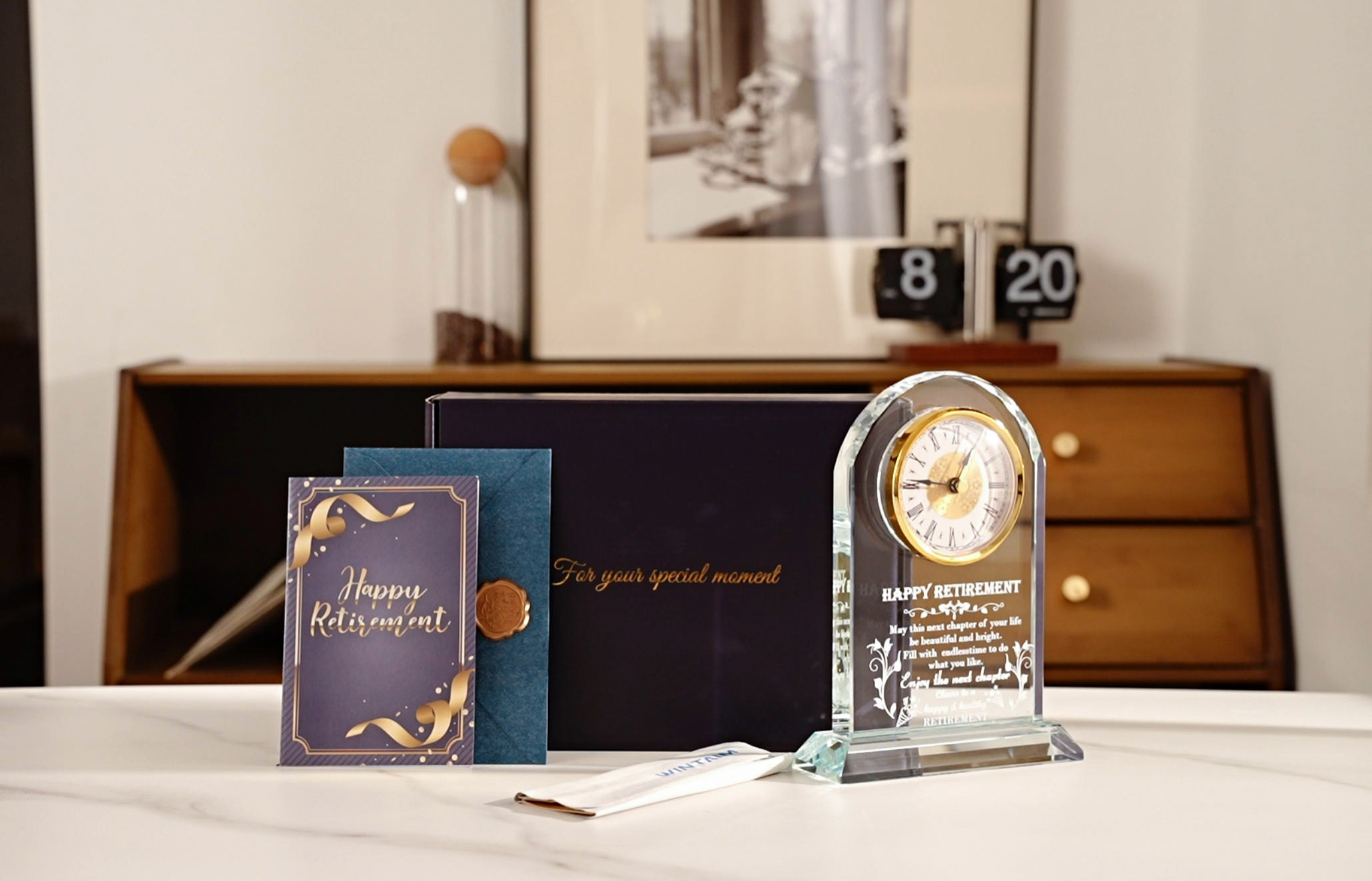 Sipujade Retirement Desk Clock Gift - Quartz Clock With Plaque, Going Away Gift For Coworker, Boss, Teacher