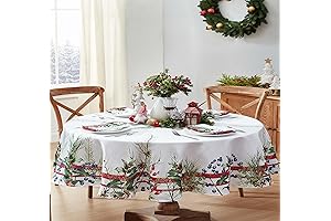 Home Bargains Plus Pine Berry Provence Christmas Fabric Tablecloth