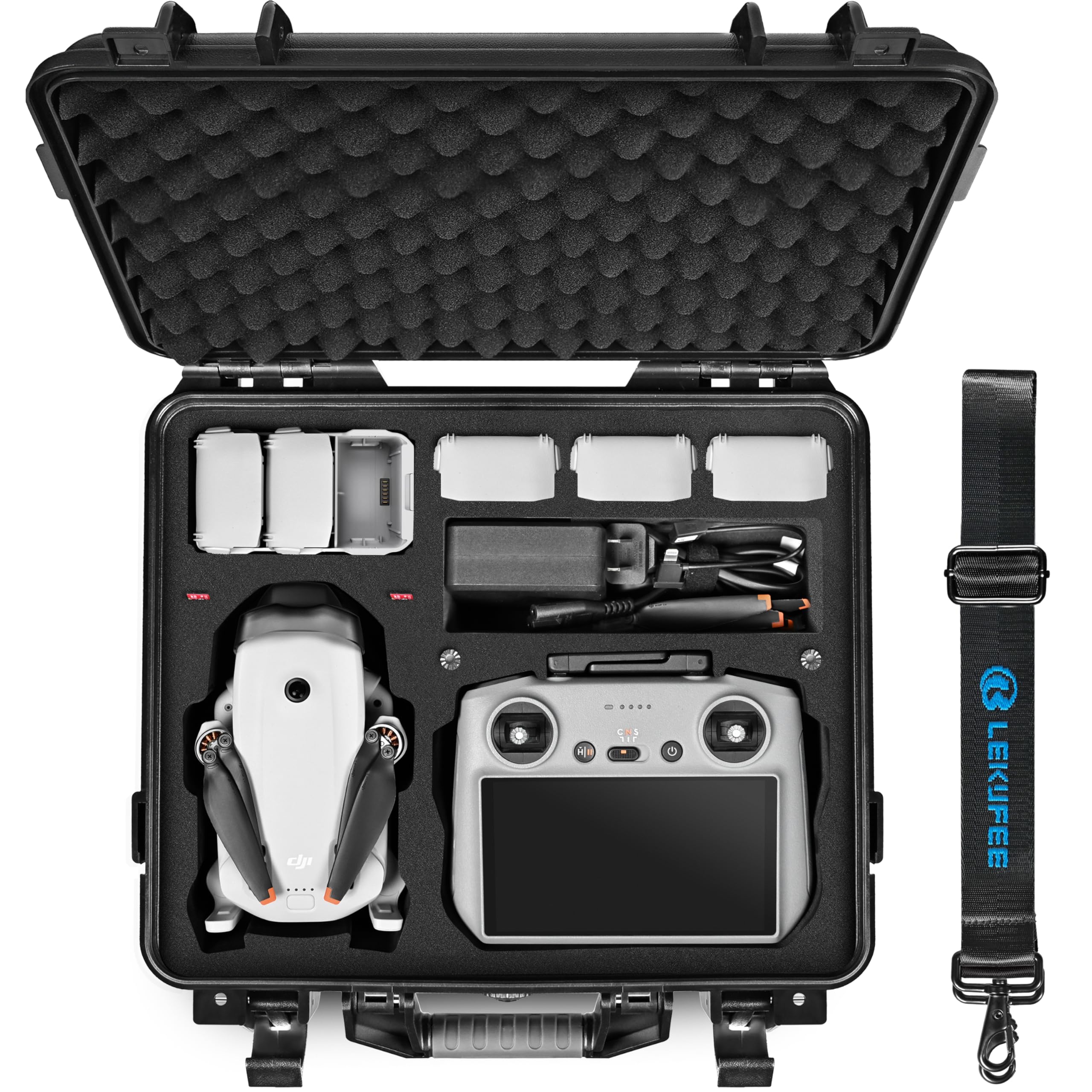 Lekufee Wodoodporna Twarda Walizka Transportowa dla DJI Lito X1, Lito 1 Drone, Fly More Combo, DJI RC 2/RC N3, Baterii (6 szt.), Stacji Ładującej i innych akcesoriów (tylko walizka)