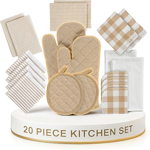 Miniatura 74 de LANE LINEN Juego de toallas de cocina y paños de cocina de 12 piezas - 100% algodón, toallas de cocina y de té de secado rápido de 18" x 28