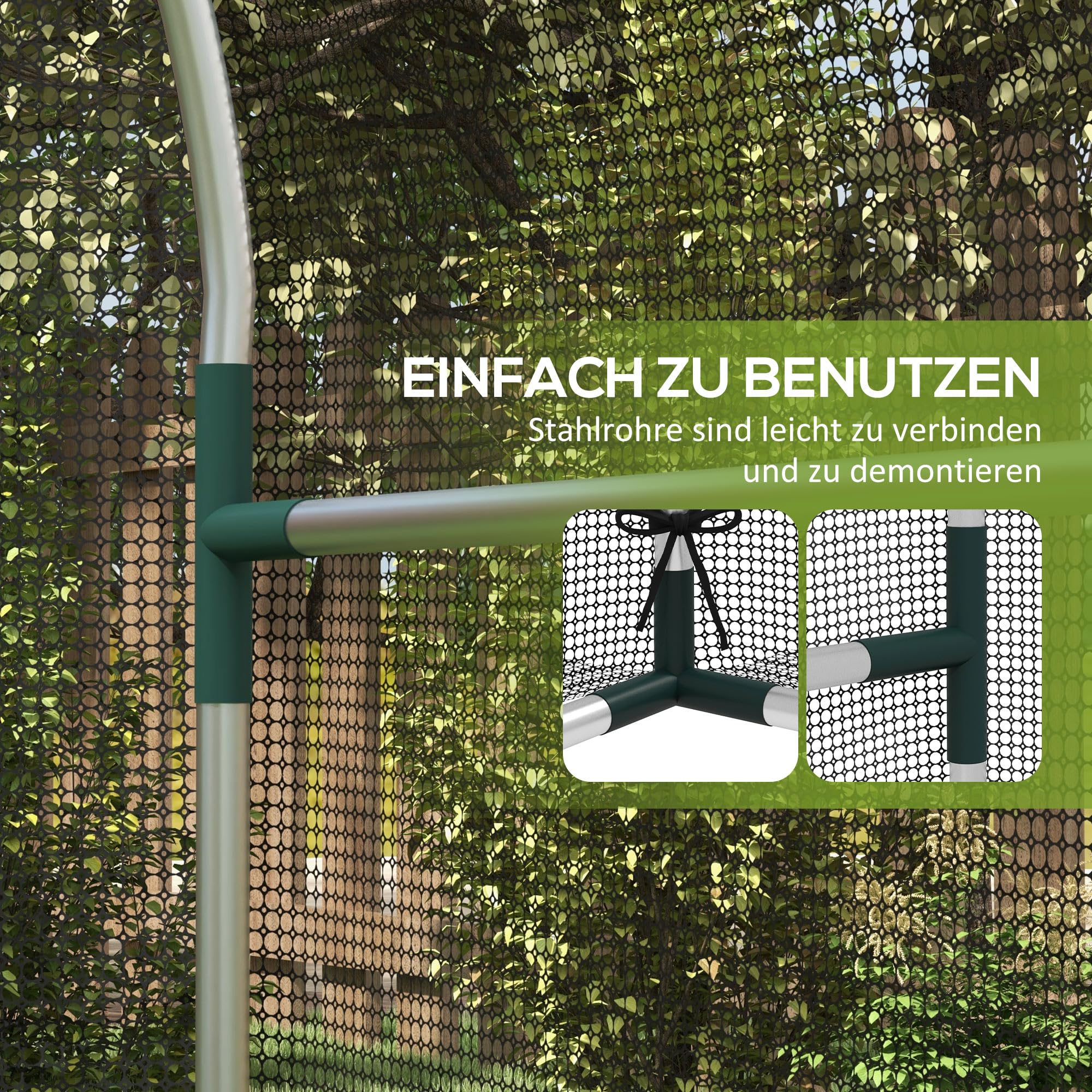 Outsunny Filet de Protection Contre Les Insectes - 1,2 x 1,5 m - avec Porte - avec Cadre en Acier - pour Jardin, Balcon - PEHD - Noir