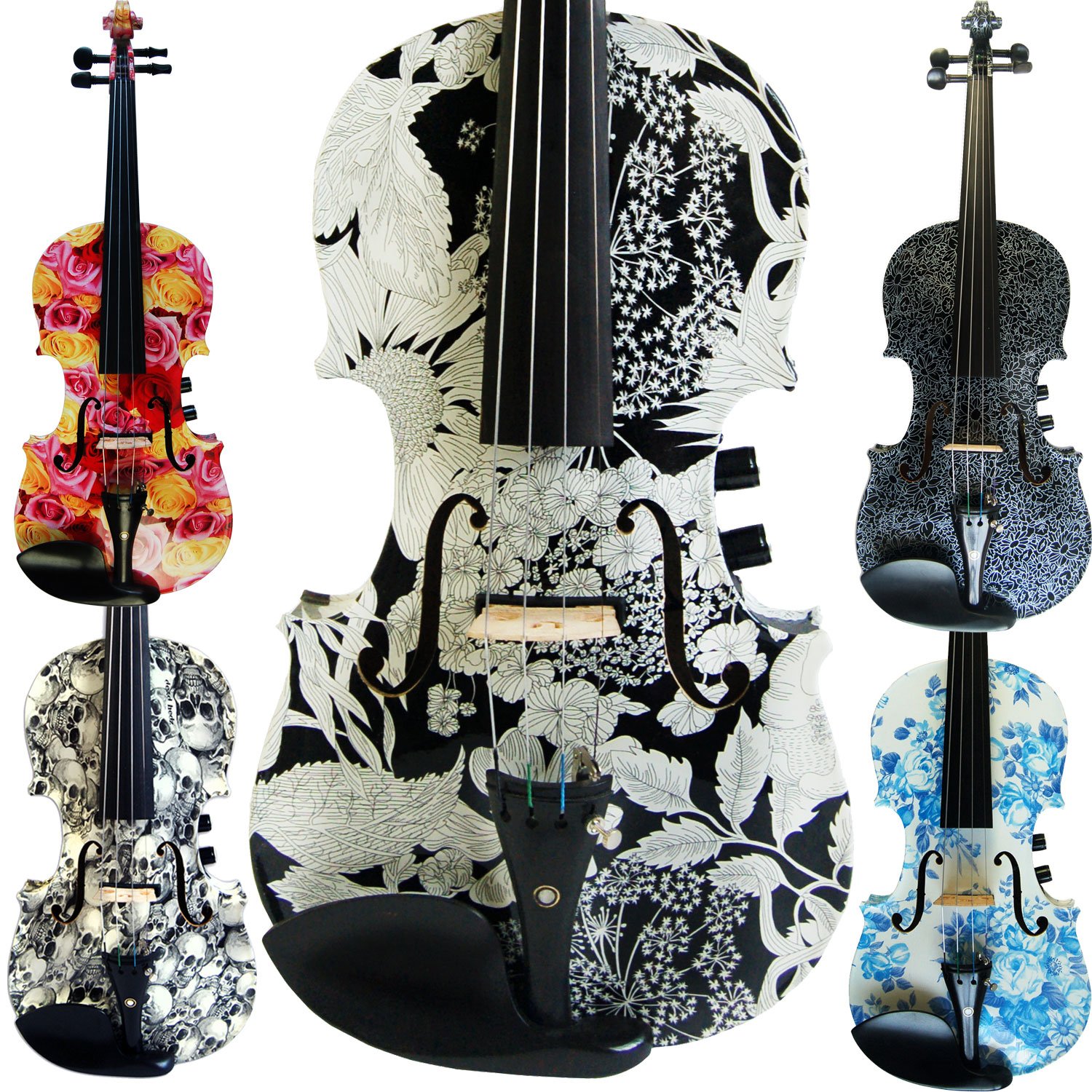 Aliyes faite à la main femmes/Gril électrique et acoustique pour violon 4/4 Taille complète kit pour violon en bois massif avec Ébène Fittings-kit YSDS-1310