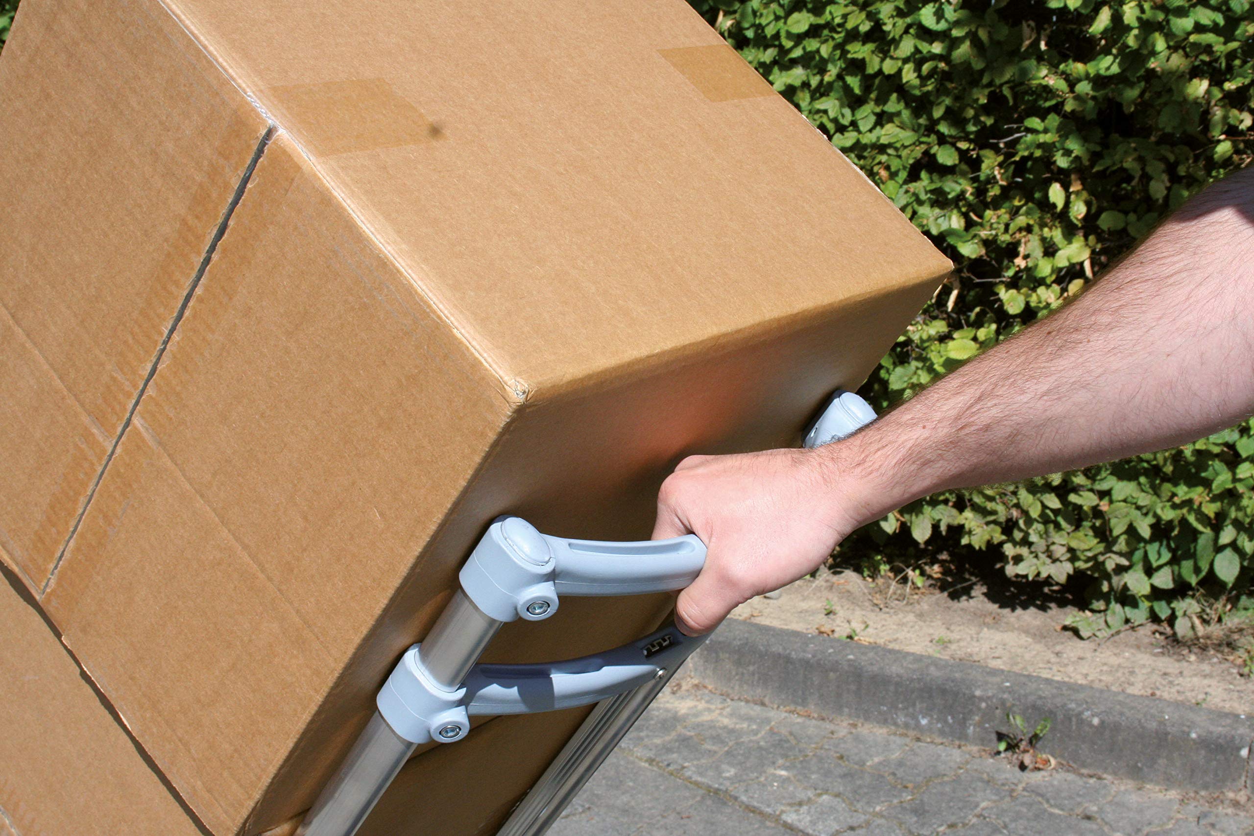 Vollmontierte EXPRESSO Alu Sackkarre für Koffer AE25127642 / 75kg / pannensichere Räder/Klappbare Rohrschaufel: L 42,5 x B 22 cm