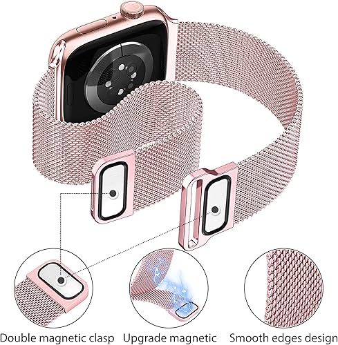 Miniatura 6 de Mazuboho Paquete de 3 correas compatibles con Apple Watch de 1.496 pulgadas, 1.575 pulgadas, 1.614 pulgadas, 1.654 pulgadas, 1.732 pulgadas, 1.772