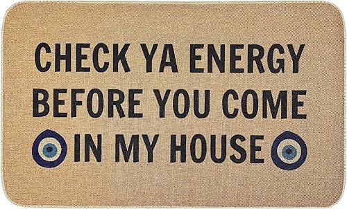 Vista 25 de Divertidos tapetes para puerta de entrada y exteriores, tapetes bohemios para entrada, tapete de goma antideslizante, absorbente y resistente a