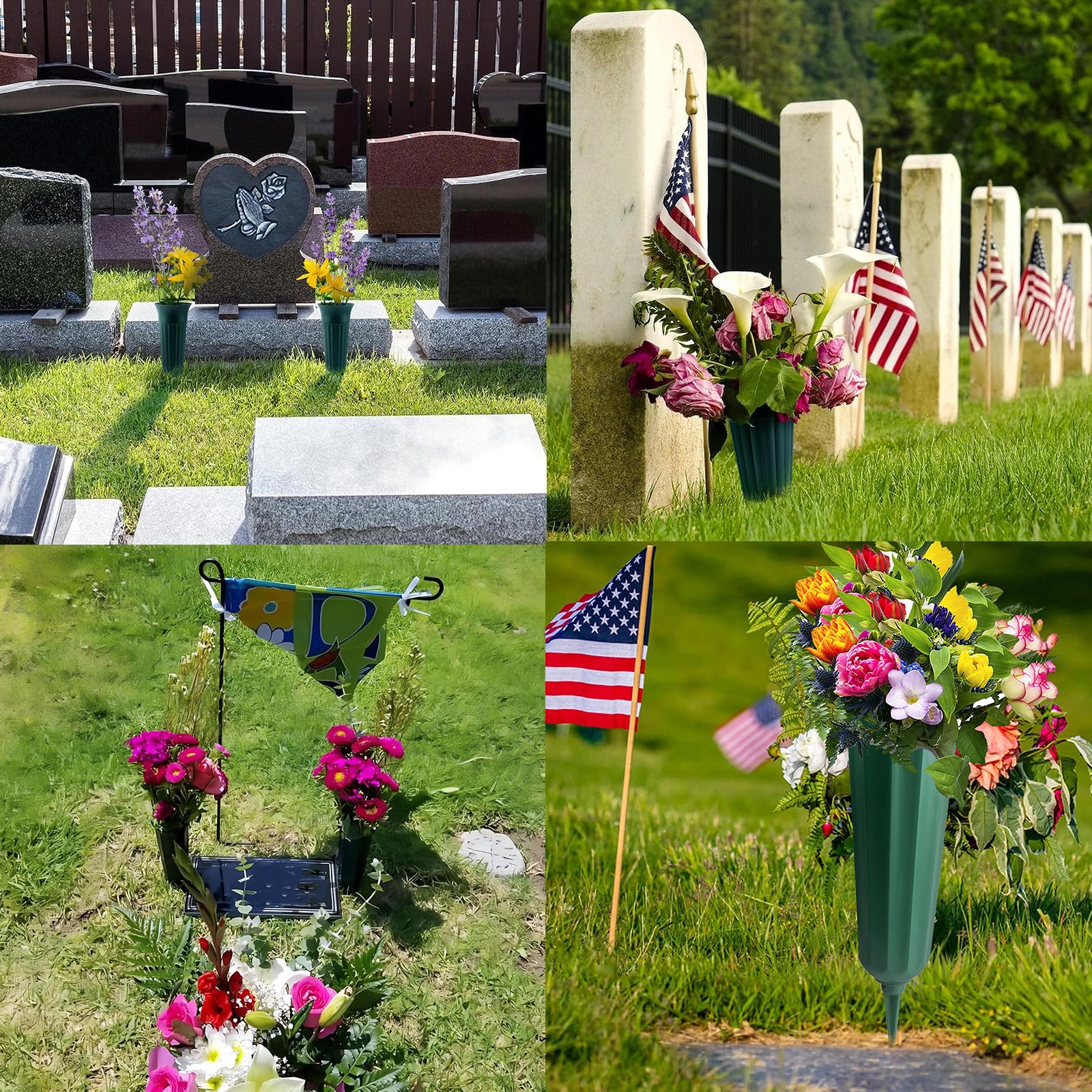 Amazon.com: 21 Pack Cemetery Vases for Grave Memorial Flower