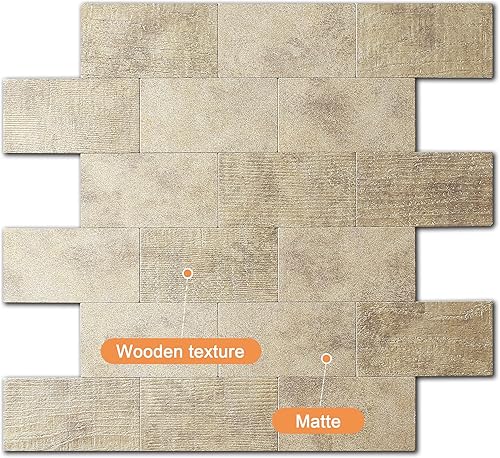 Miniatura 2 de VAOVI Pelar y pegar, azulejos de pared de metal autoadhesivos para cocina, azulejos de pared de metal, mezcla de marrón, 5 unidades