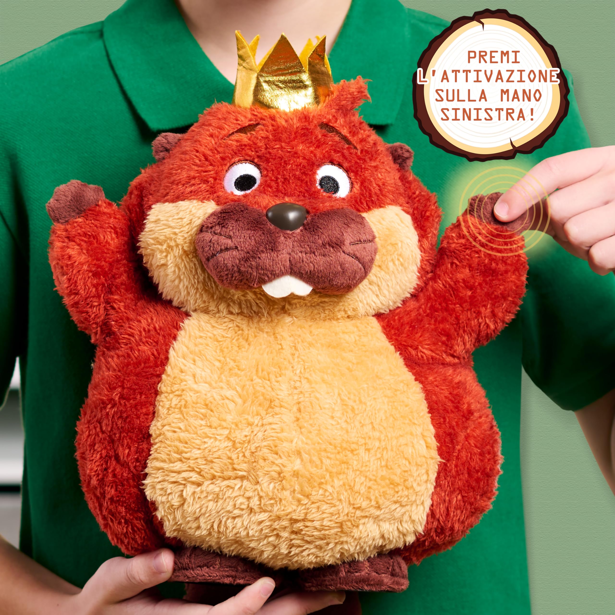 Just Play Disney y Pixar Hoppers Peluche Interactivo Rey Jorge 29 cm con Música y Movimiento, Juguete para Fans, Niñas y Niños a Partir de 3 Años, de