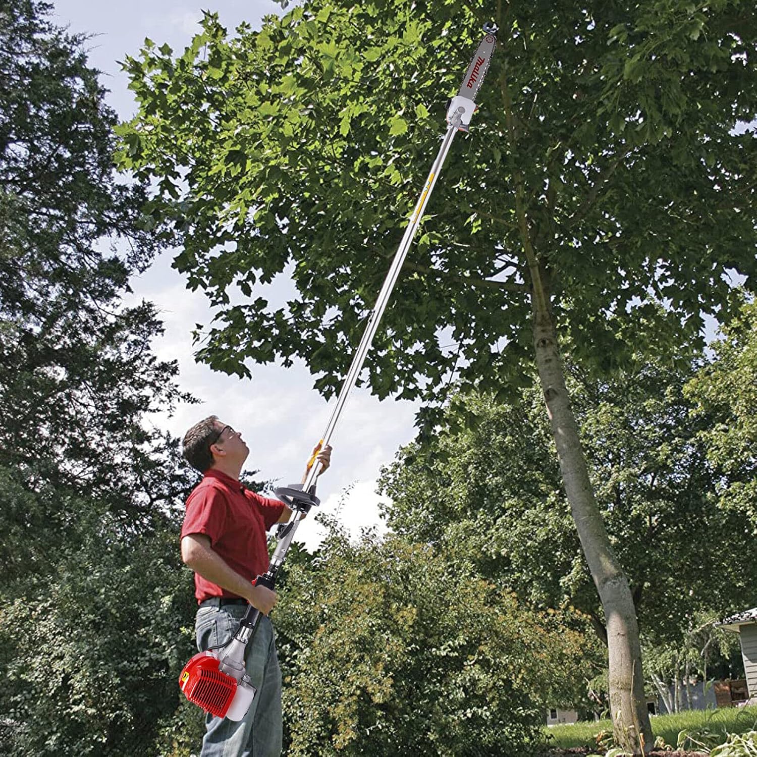 Saw Gas Powered pole,42.7cc 2 Cycl Pole Saw Gas Powered