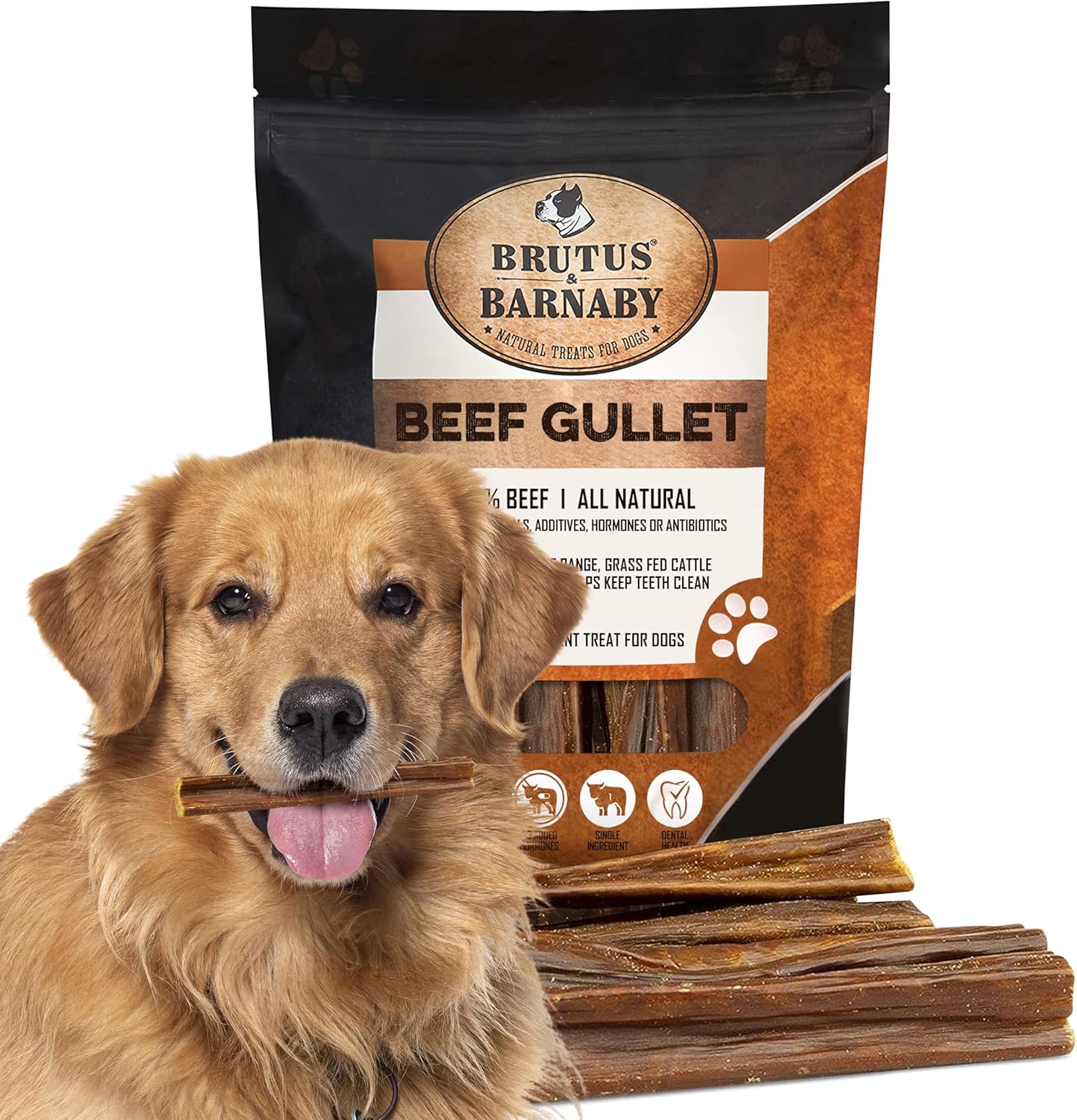 Gullet Sticks for Dogs, All Natural Single Ingredient Beef