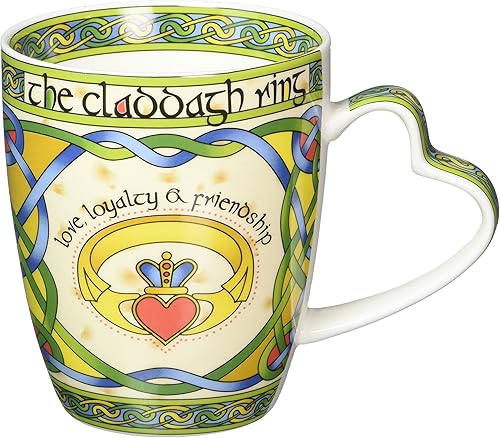Irish Claddagh Ring Bone China Mug - Un regalo irlandés diseñado en Galway, Irlanda