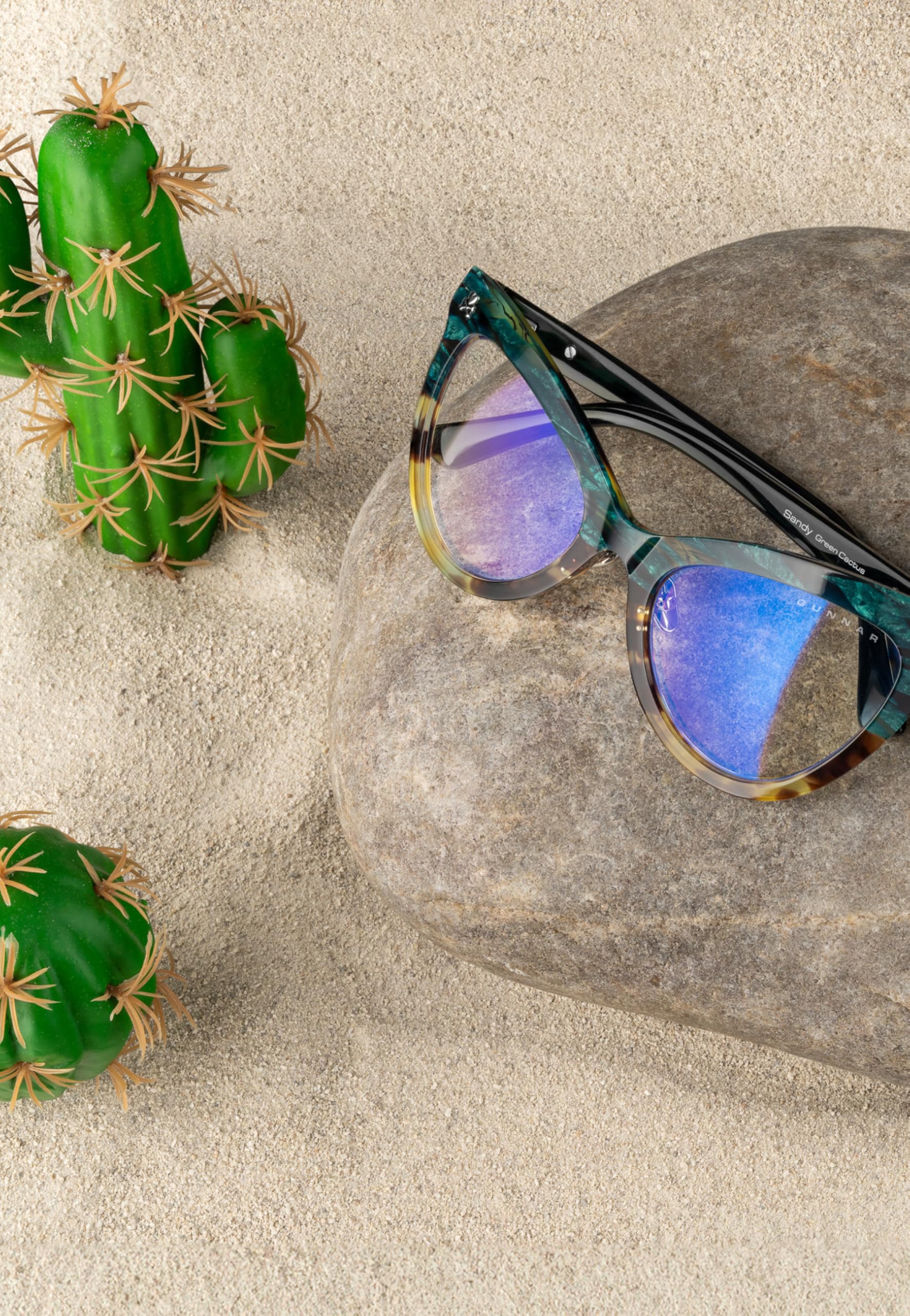 Gunnar x Tokidoki Blaulicht-Brille - Sandy - Green Cactus - Clear