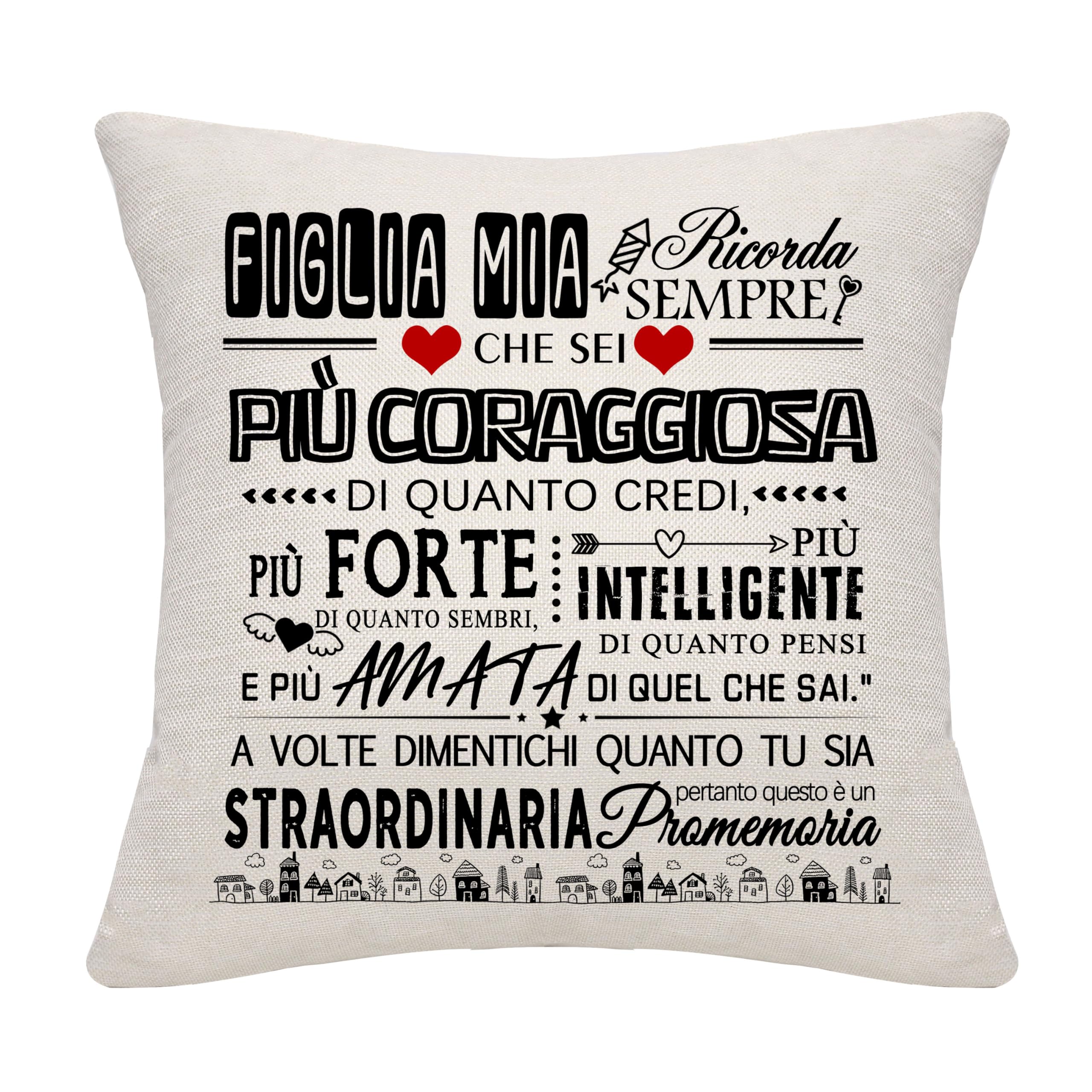 Bommex Regalo per la Figlia Ricorda Sempre Tu Sia Straordinaria Copricuscino per la figlia da mamma papà Miglior regalo per la figlia Regalo ispiratore per compleanno laurea Natale(figlia)