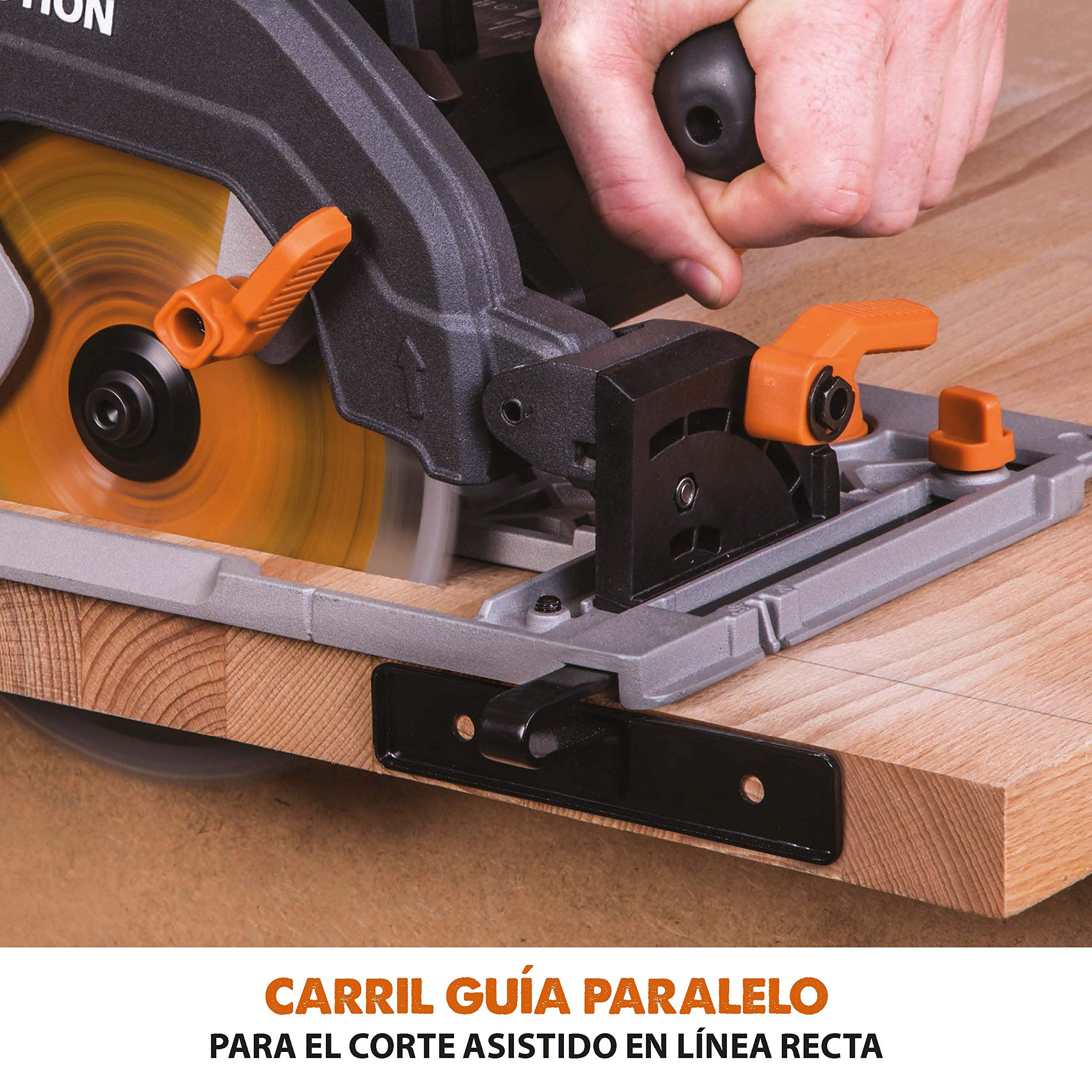 EVOLUTION POWER TOOLS R185CCSX Sierra Circular multimaterial Compatible (Paquete de combinación 1020 mm con guía incluida), 230 V, 185 mm