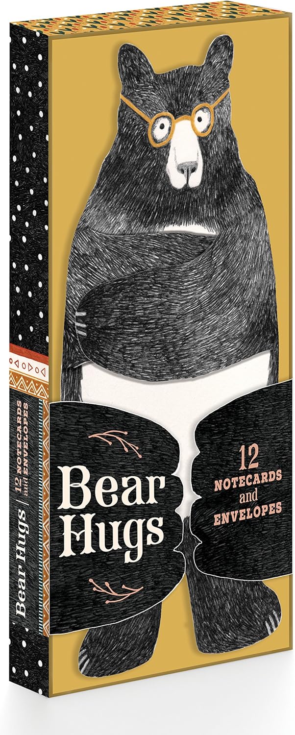 Bear Hugs: 12 Notecards and Envelopes (Unique Bear Themed Greeting Cards for Friends and Family, Cute Animal Illustrated Stationery)