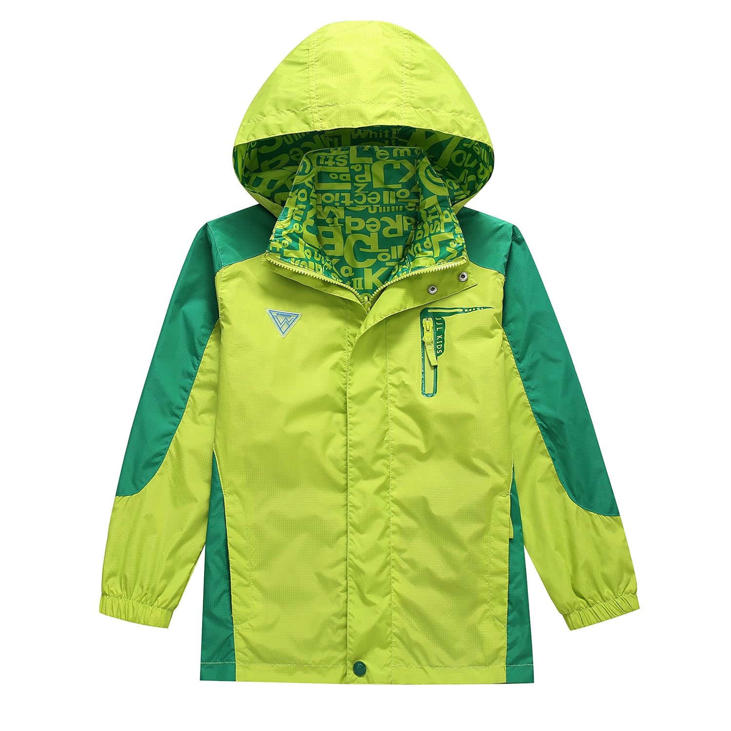 boys green rain jacket