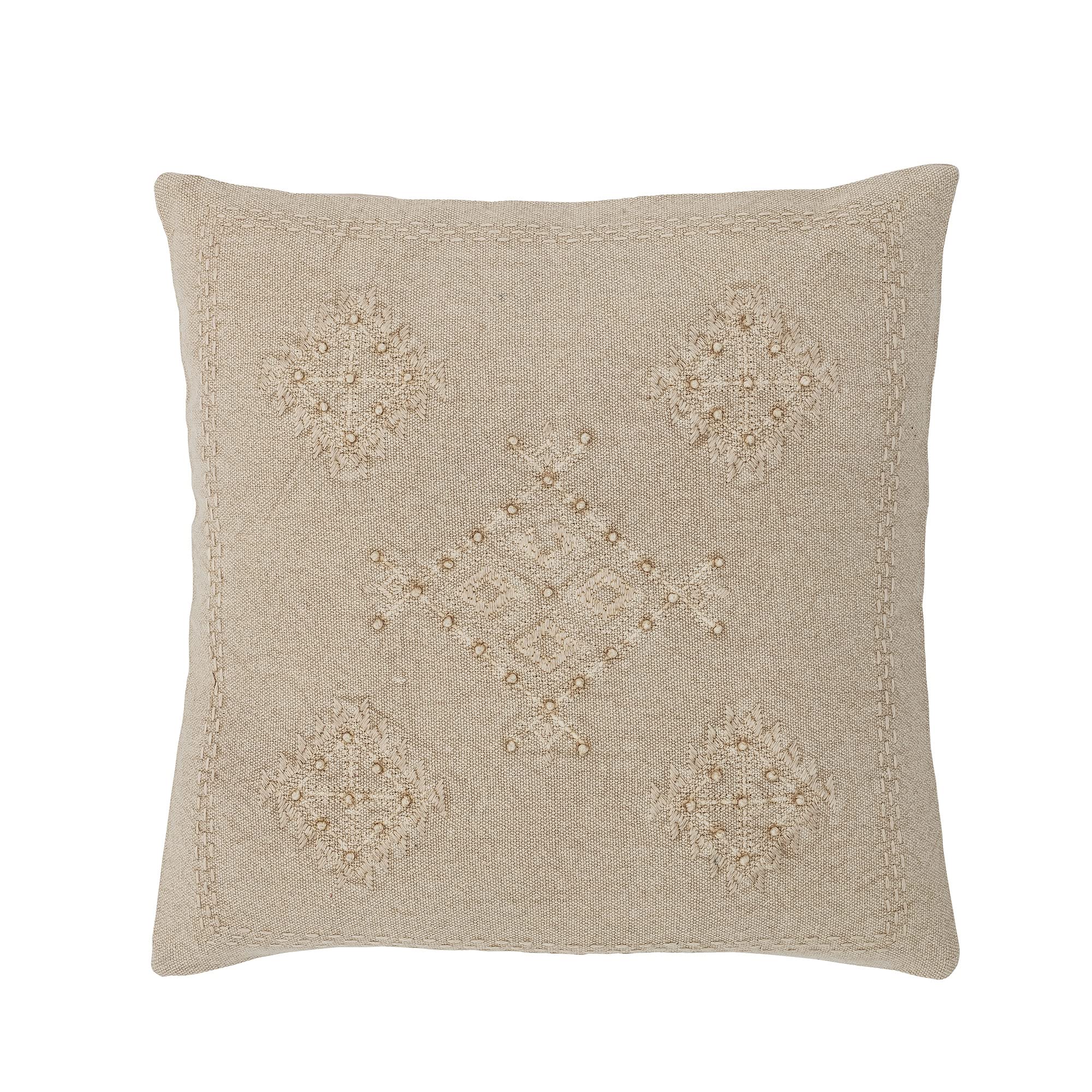Bloomingville Leva Kissen Nature – Dekokissen 45x45 cm aus Baumwolle im nordischen Stil, weicher Bezug für Sofa, Bett & Wohnraum, 82055378