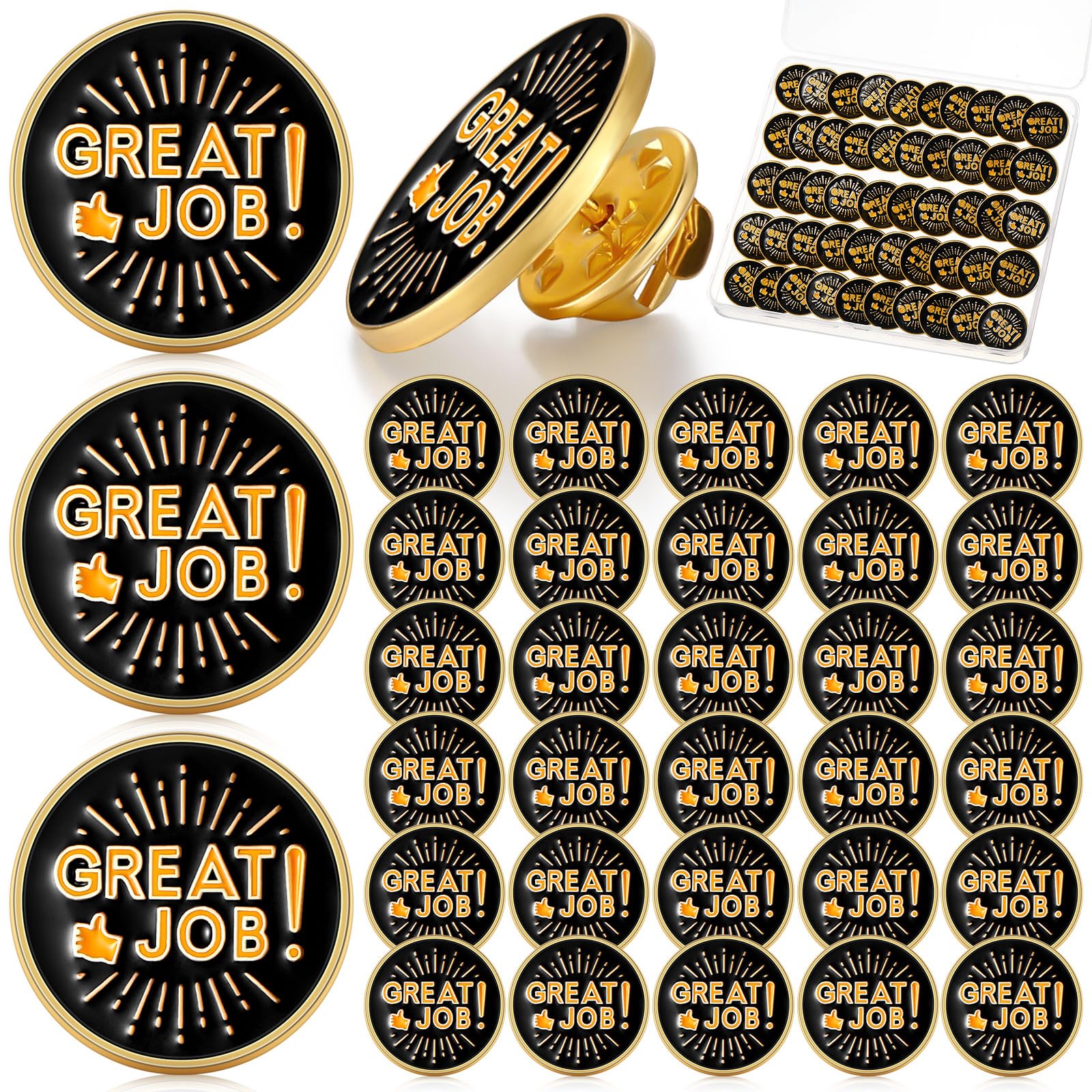 Ceenna 50 Pcs Employee of the Month Star Lapel Pins, Great Job