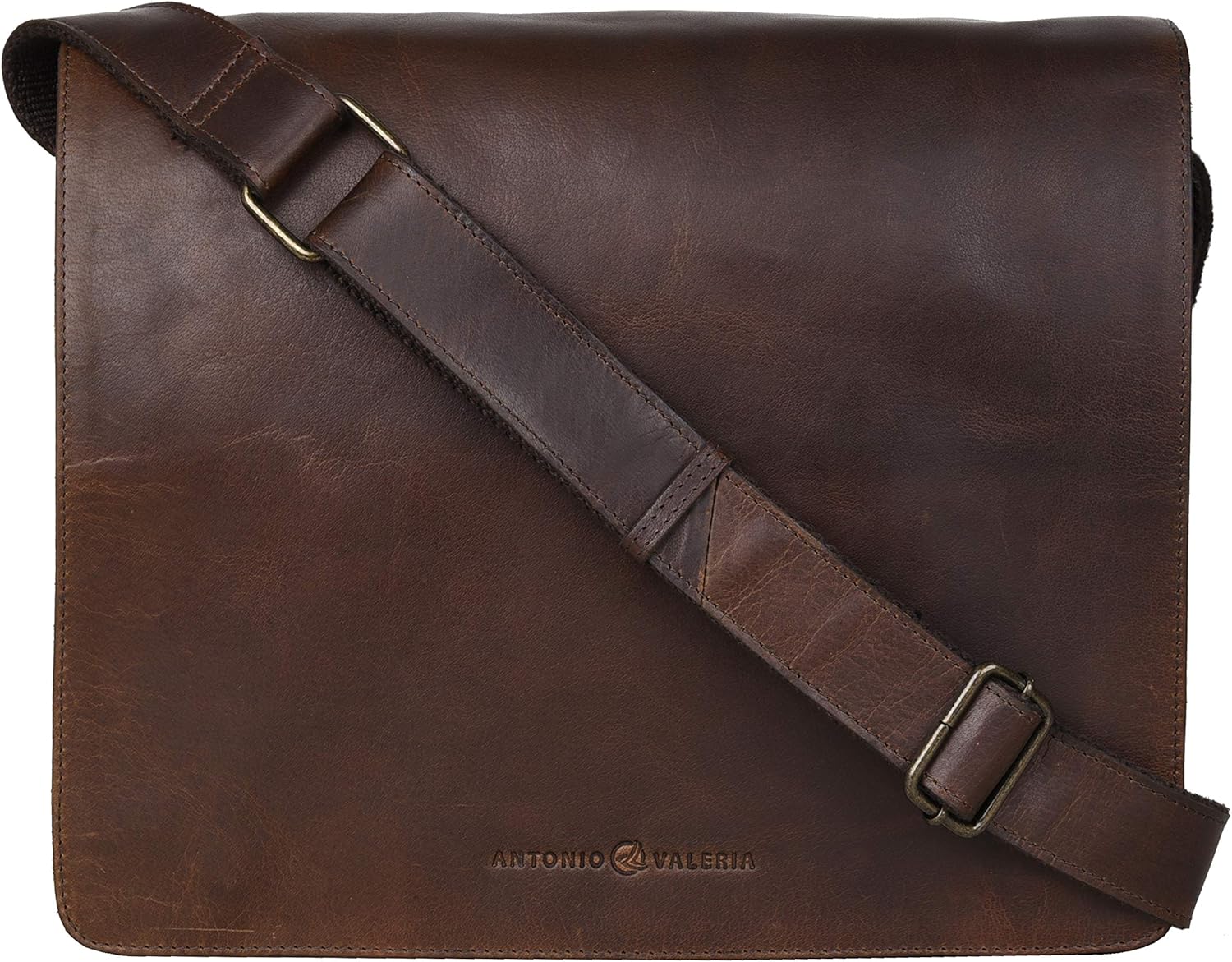 Antonio Valeria Albert Brown Premium Oily Wash Leather Messenger Bag for Men : Clothing, Shoes & Jewelry