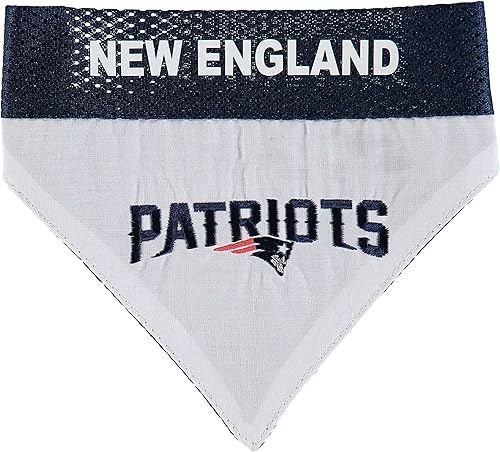 Vista 89 de Bandana reversible de la NFL para perros y gatos. Bufanda, bandana del equipo de malla y bordado superior. Cumpleaños de perros, juegos de fútbol