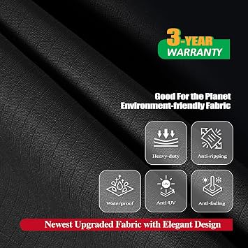 F&J Outdoors Grill Cover, Waterproof Anti-UV for 3-4 Burner Charcoal Gas BBQ, 52Wx25Dx44H in, Black