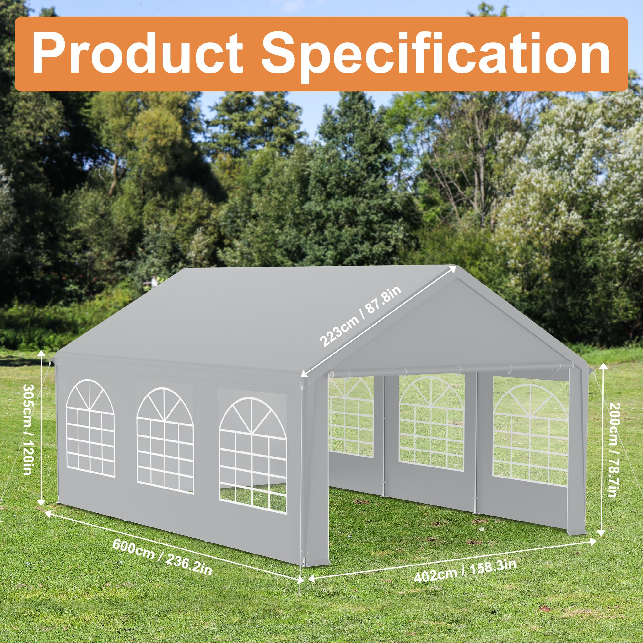 4x6 meter zelt LZQ Pavillon mit Dachplane aus 170g/m² PE & Seitenteilen mit Fenster, Gartenzelt Partyzelt 4x6 m aus Verzinktem Stahl,UV-Schutz, als Pergola oder Party Zelt, Luxus Hochzeitszelt Grau Baumarkt pf=3l Color:Silver/Grey/Teal Beer Goggles Lager GIF