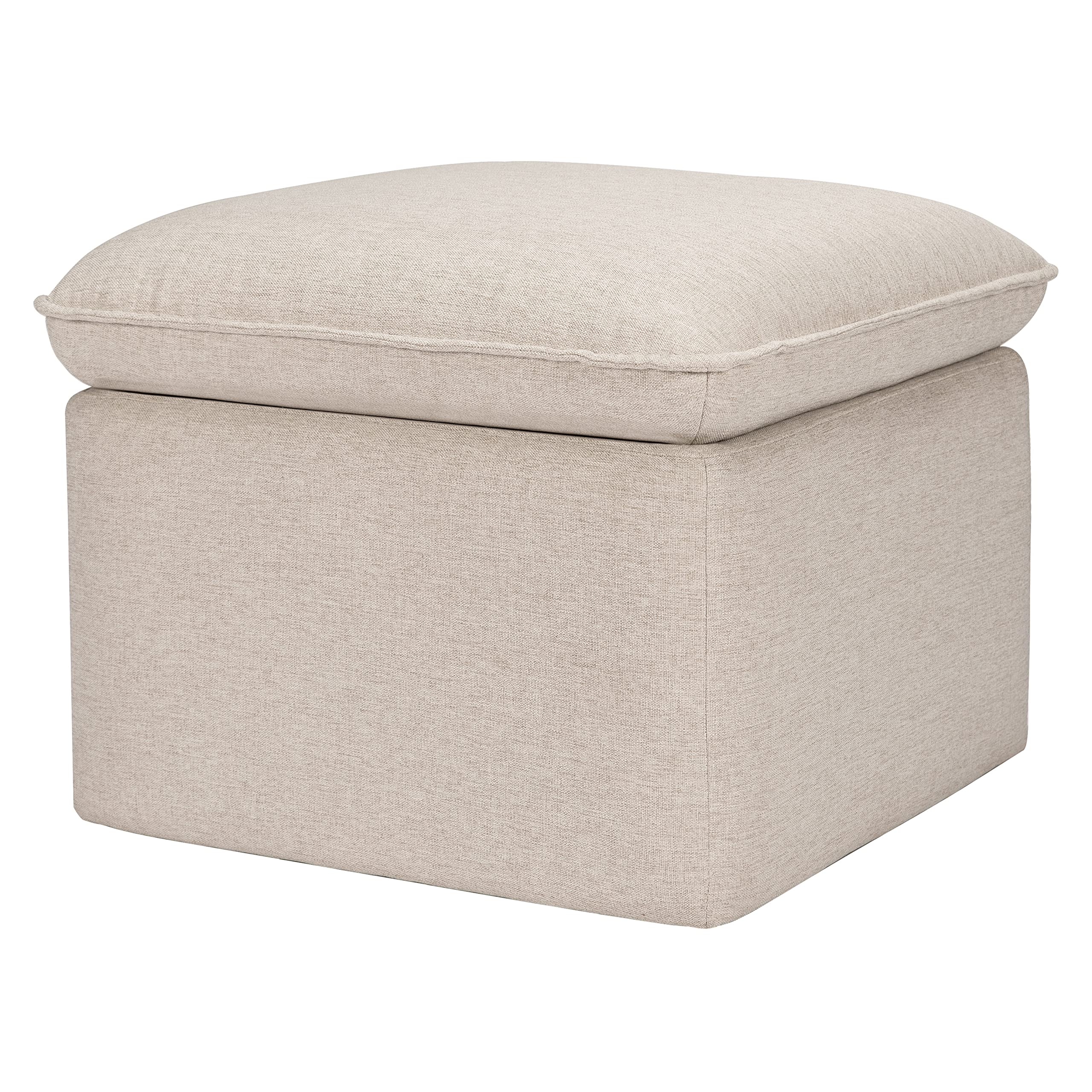 Babyletto Cali Storage Ottoman in Performance Beach Eco-Weave, Water Repellent & Stain Resistant, Greenguard Gold Certified and CertiPUR-US® Certified