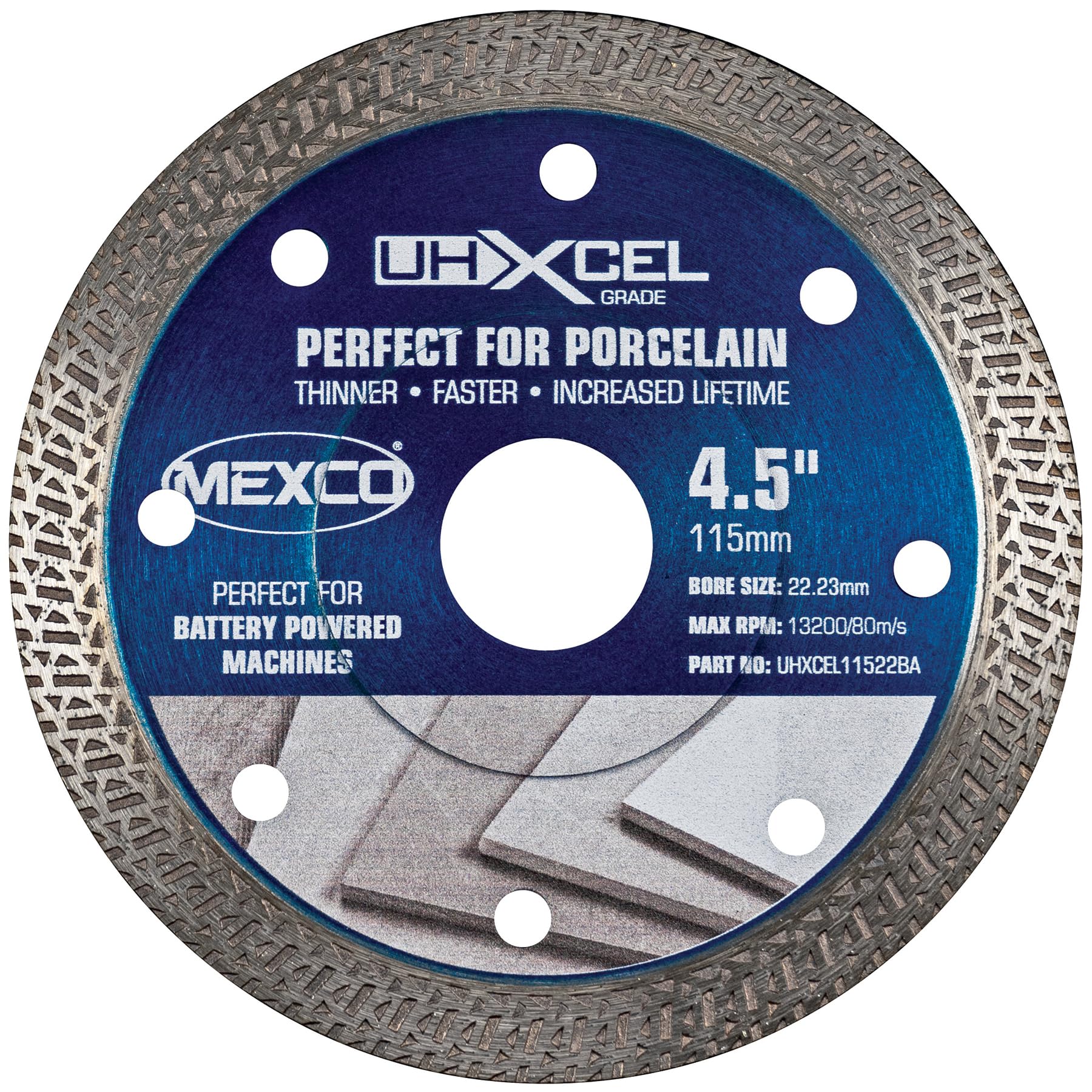 B&Q -  Uhxcel11522Ba Uhxcel Grade Porcelain & Ceramic Tile Diamond Blade 115X22mm