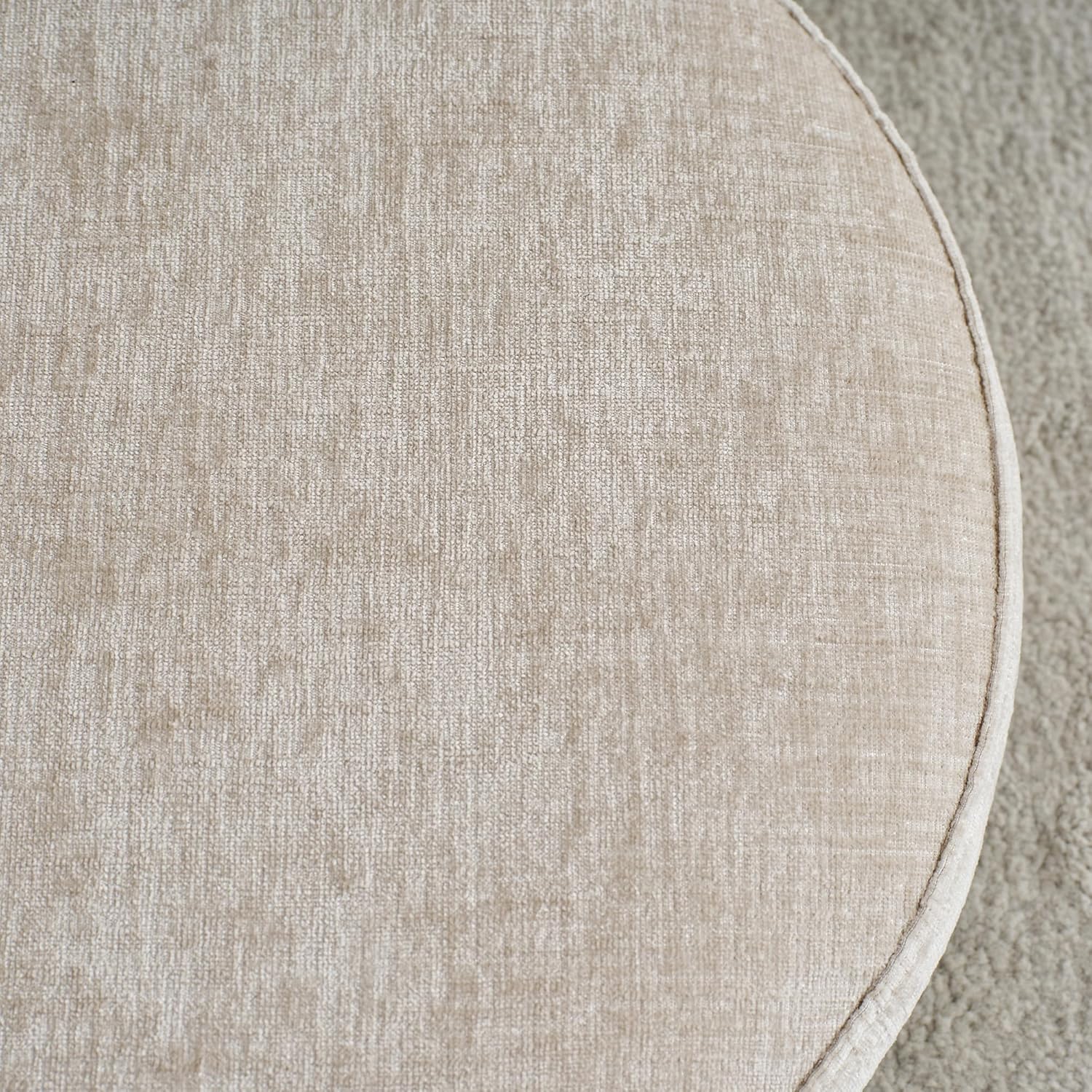 16.5" Tufted Round Storage Ottoman, Light Brown