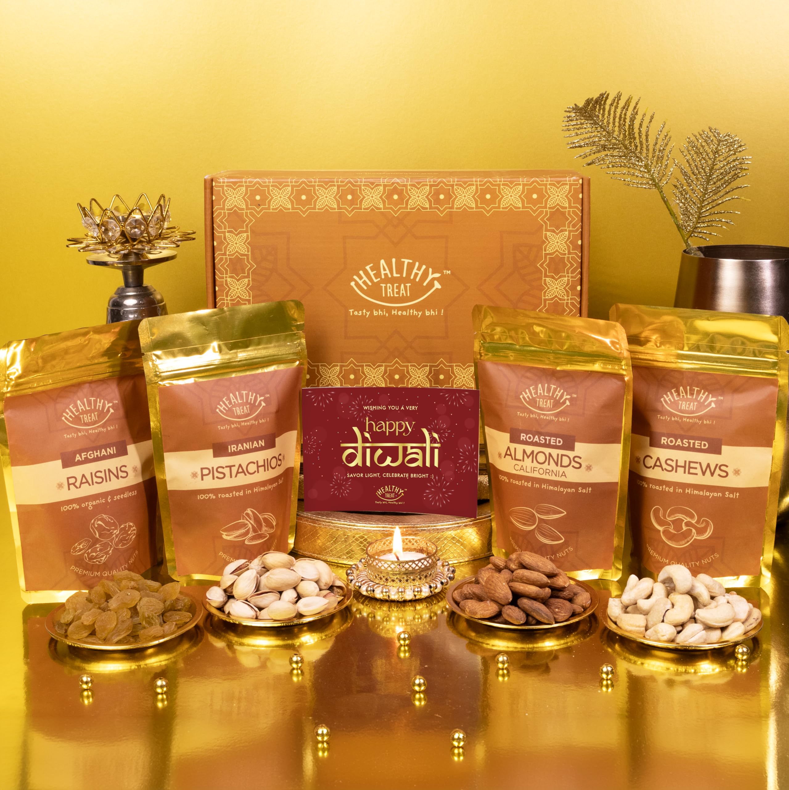 Healthy Treat Heavenly Nut Mix Diwali Gift Hamper | Roasted Dry Fruit Gift Box with Diwali Card | Diwali Gift Hampers | Diwali Gift Box | Wholesome Corporate Gifting | Healthy Snacks Diwali Gift Hamper for Gifting (B0DH3NCJDG) Amazon Price History, Amazon Price Tracker