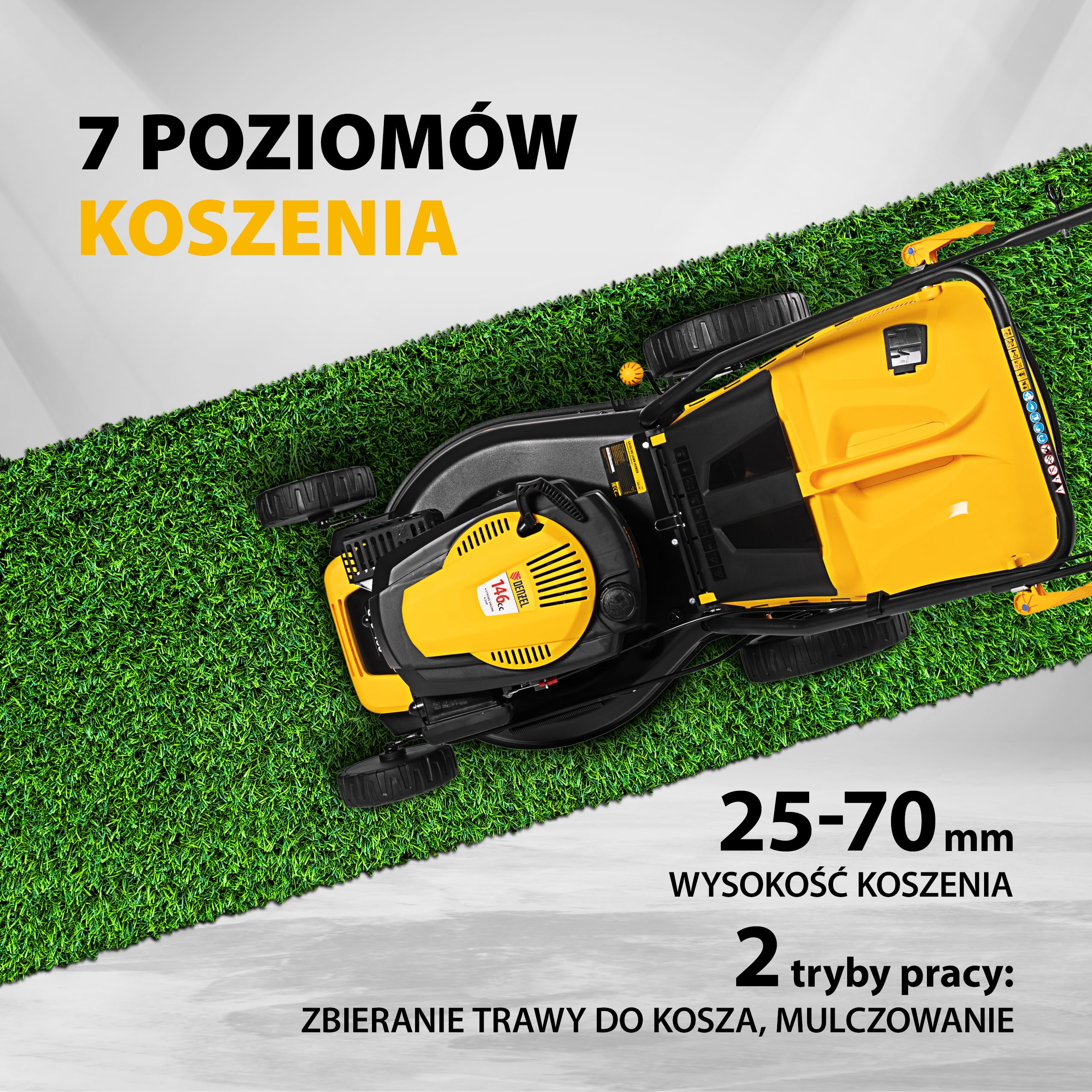 Kosa Spalinowa, Kosiarka, Podkaszarka do Trawy, 146 cm3, 50 l - Denzel