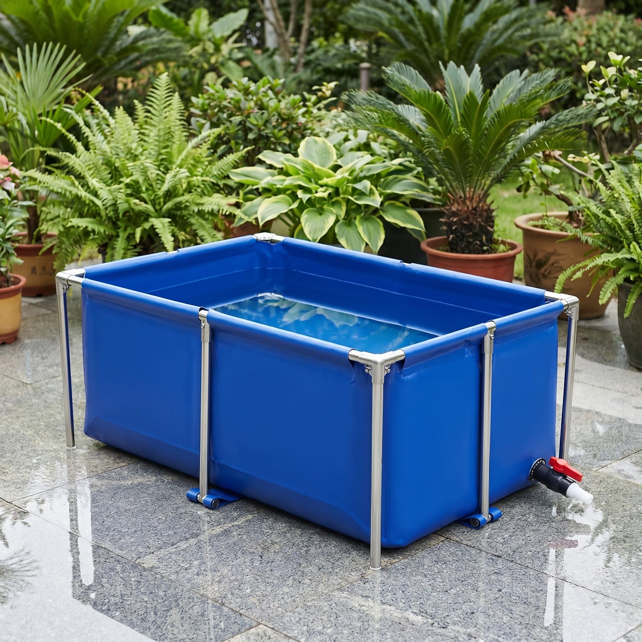 Faltbarer Koi-teich – Tragbarer Oberirdischer Wasserbehälter Für Aquarien Und Fischzucht – Strapazierfähiges Canvas-Becken Für Den Innen- Und Außenbereich