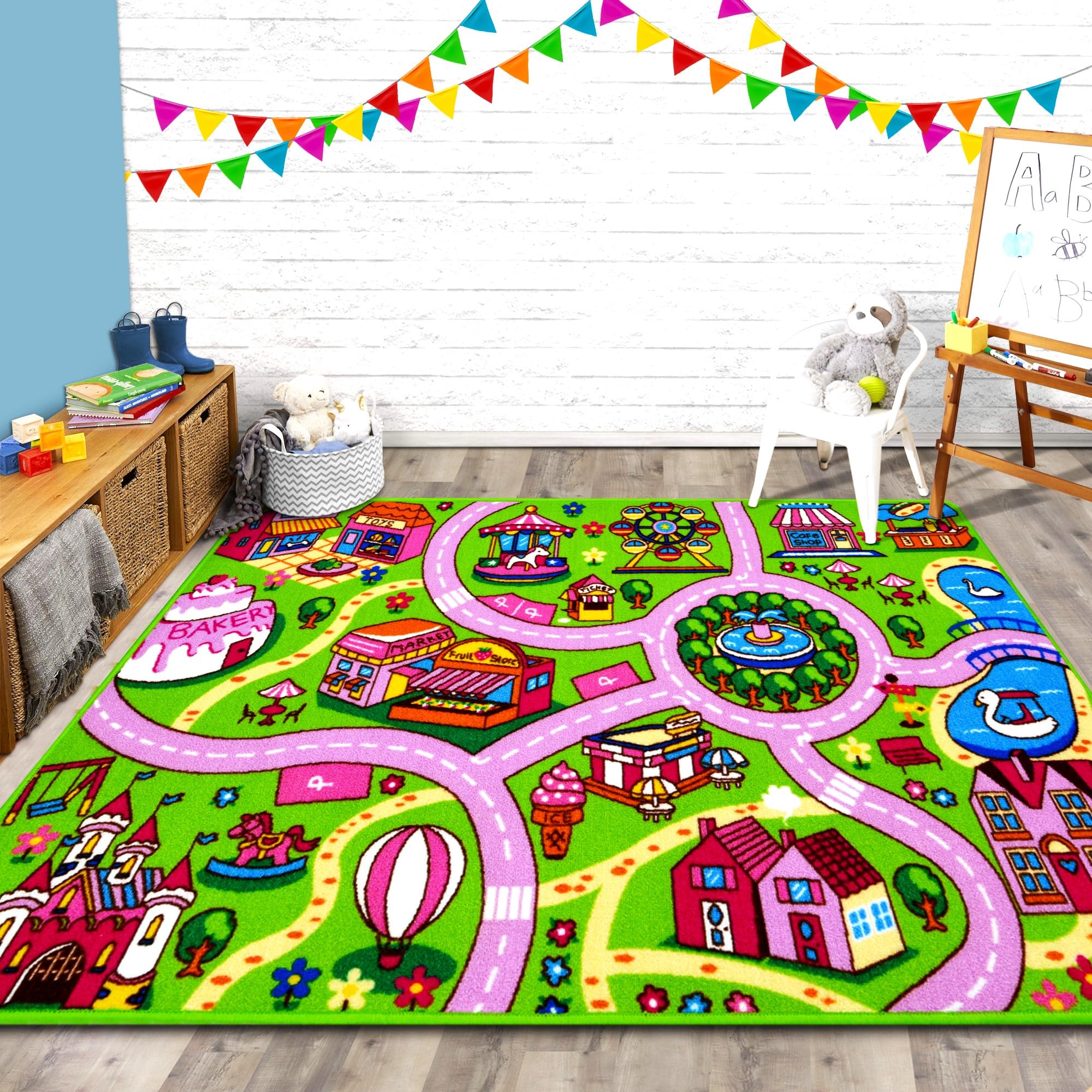 Toy Car Play Rug Kids City Life Road Traffic Playmat Carpet ...