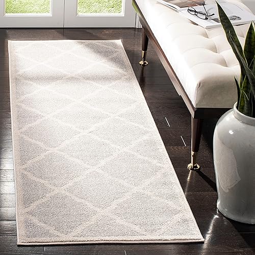 Vista 89 de Safavieh Amherst Collection amt421b Gris Claro y Beige Interior/exterior Area Rug, Polipropileno