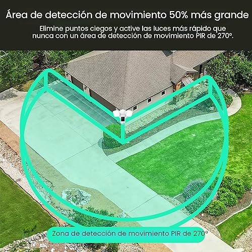 Miniatura 8 de WYZE Floodlight Camera v2, cámara de seguridad para exteriores, 2K HD con visión nocturna a color, LED de 2800 lúmenes, visión amplia de 160, sirena