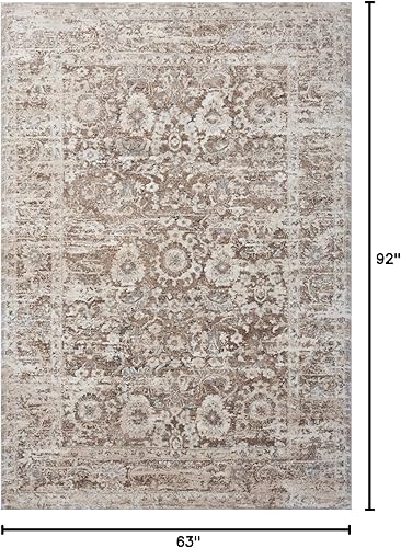 Miniatura 2 de Loloi Theory Collection THY-06 - Alfombra de transición color moca  natural, 5 pies 3 pulgadas x 7 pies 8 pulgadas