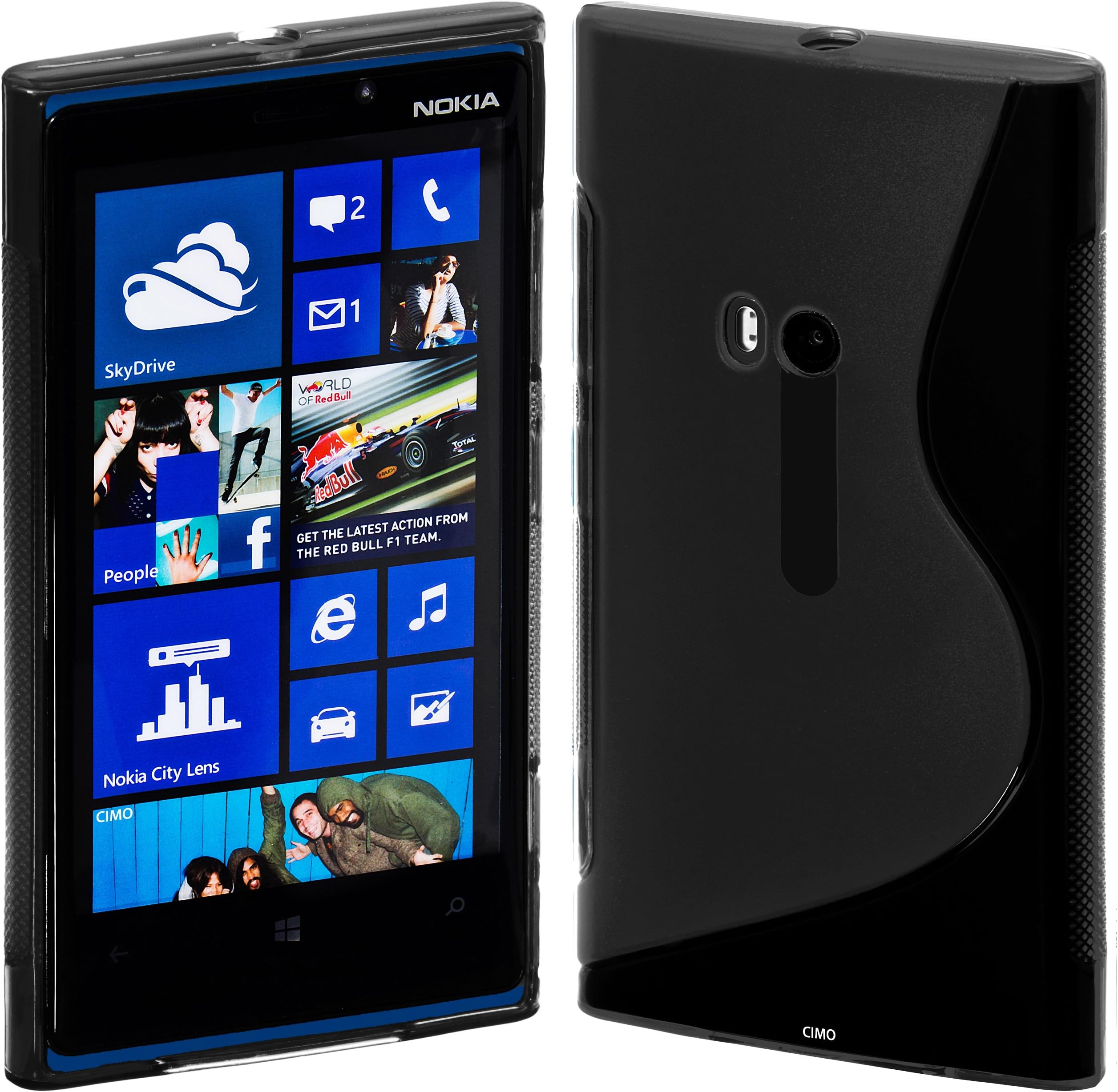 Cimo S-Line Back Case Flexible TPU Cover for Nokia Lumia 920 - Black