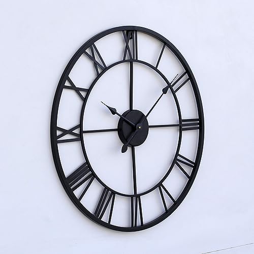 Miniatura 3 de Decorlives Reloj de pared grande de 1 pieza de metal con diseño de equipo romano de 60 pulgadas