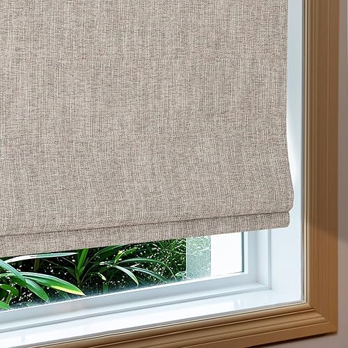 Vista 50 de Sunbox Persianas romanas sin cordón, de tela para oscurecer la habitación, persianas romanas para ventanas, puertas, puertas francesas, ventanas