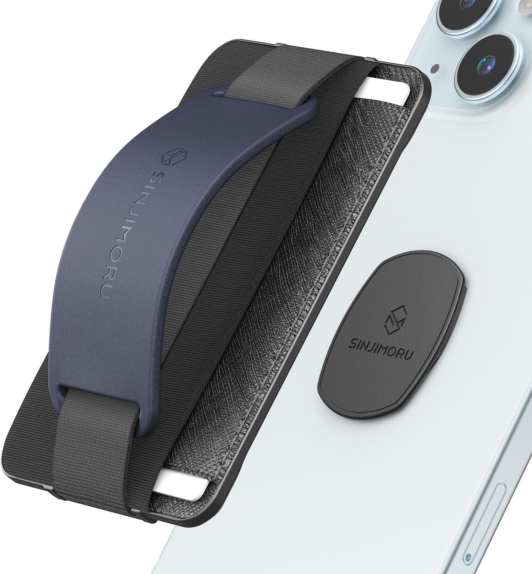 Sinjimoru Detachable Phone Wallet, Card Holder as Phone Stand & iPhone Grip for Wireless Charging, Not for MagSafe. Sinji Mount B-Grip